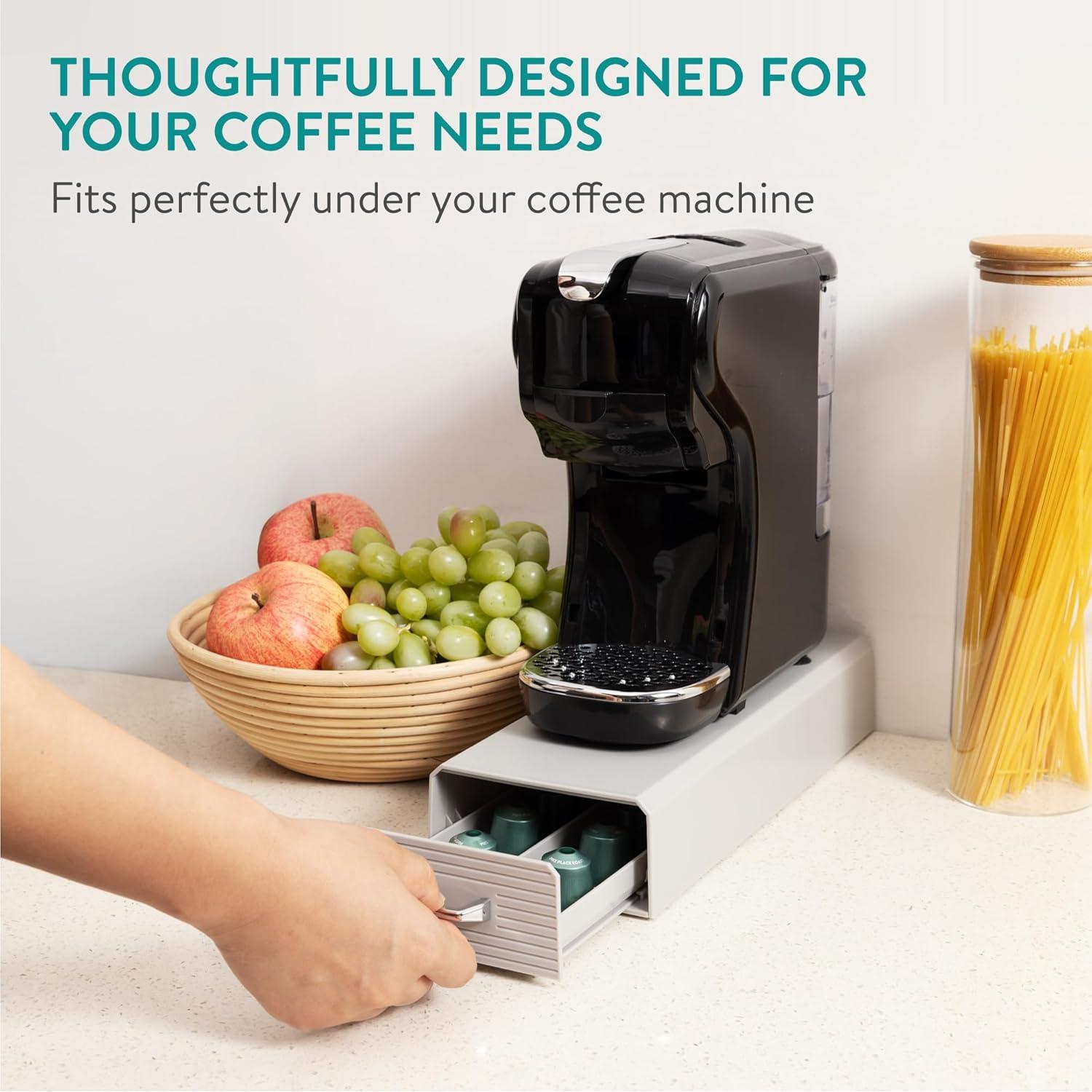 Soporte para cápsulas de café Navaris Gris - Organizador compacto