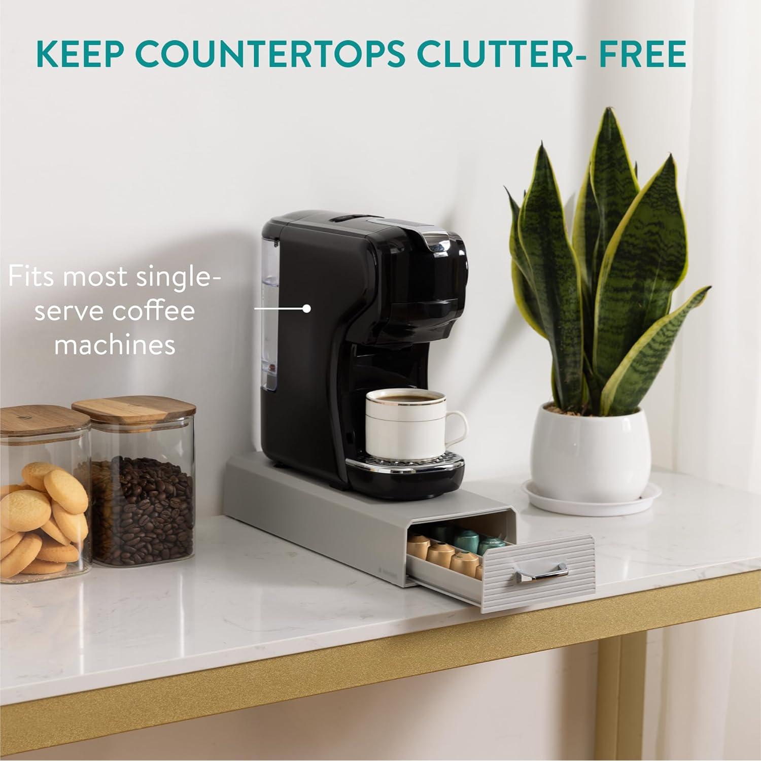 Soporte para cápsulas de café Navaris Gris - Organizador compacto