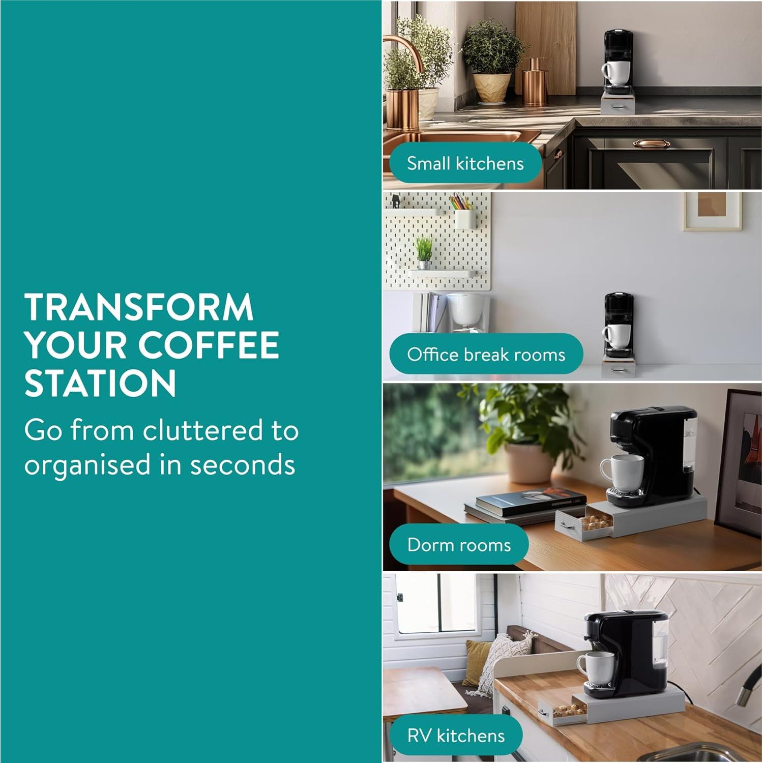 Soporte para cápsulas de café Navaris Gris - Organizador compacto