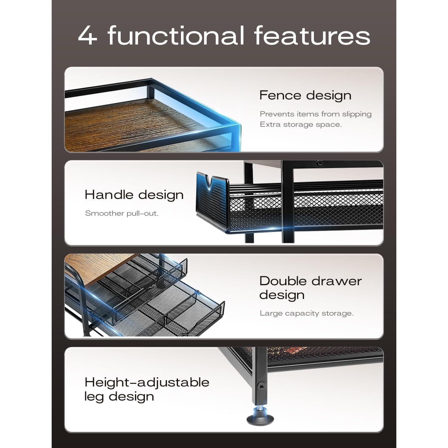 Organizador de Cápsulas de Café SereneHome - Madera y Metal, 2 Cajones