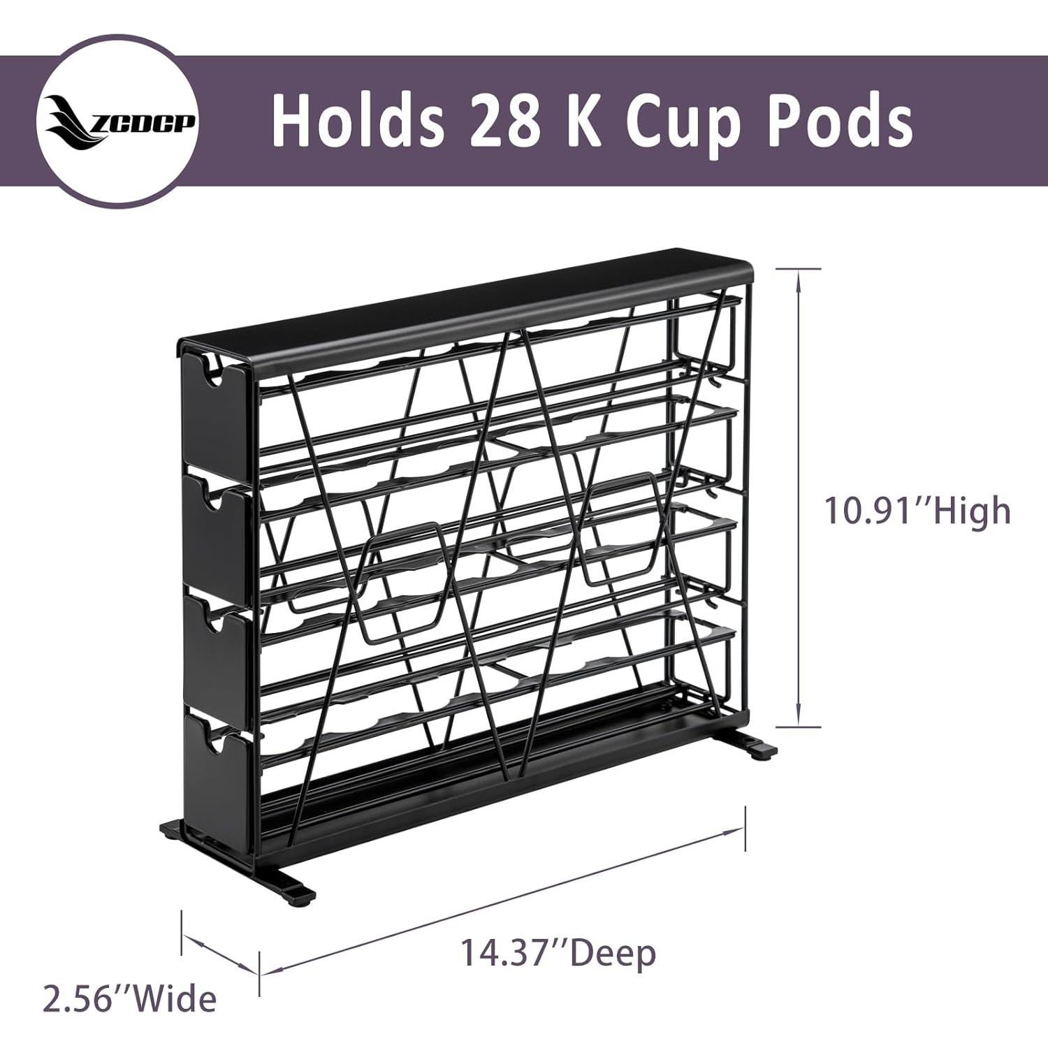 Soporte de Cápsulas de Café K Cup ZCDCP 4 Niveles 28 Cápsulas