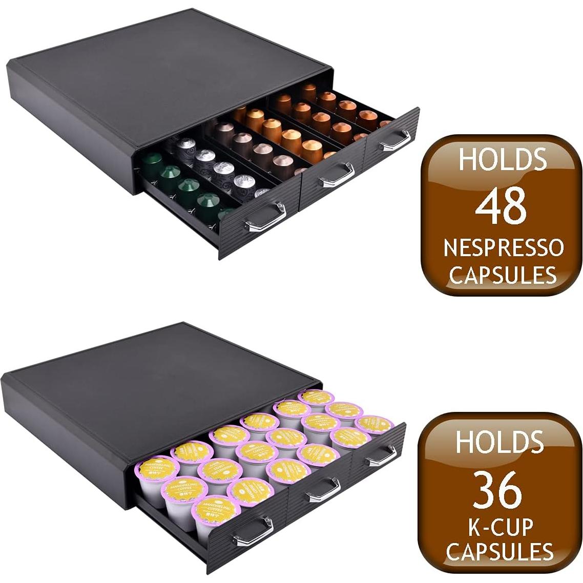 Cajón Organizador de Cápsulas de Café HauSun - 36 K-Cup Negro