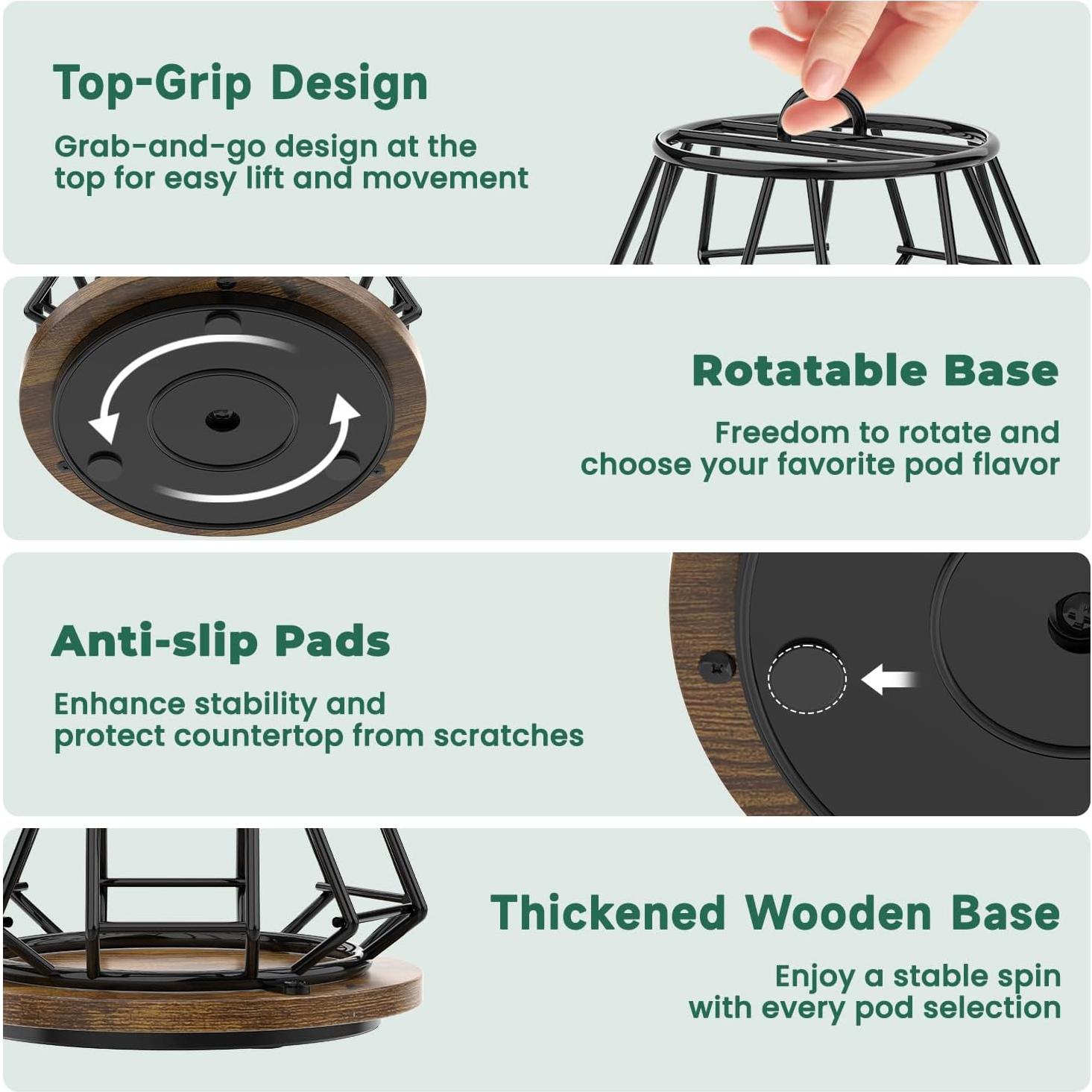 Soporte Organizador de Cápsulas de Café EsLuker.ly Carrousel 36 Unidades