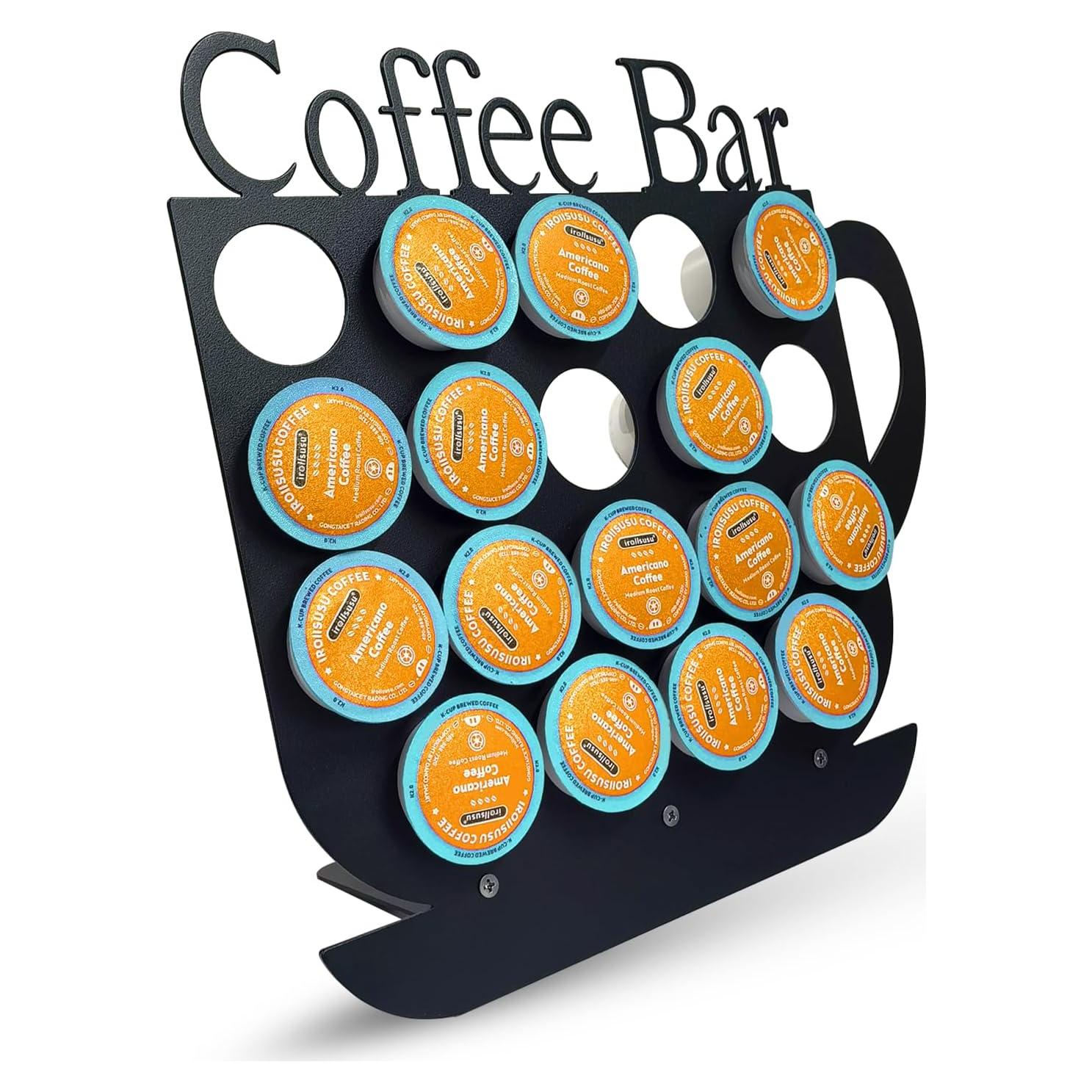 Soporte para K Cups KingLive de Metal Negro, 19 Cápsulas