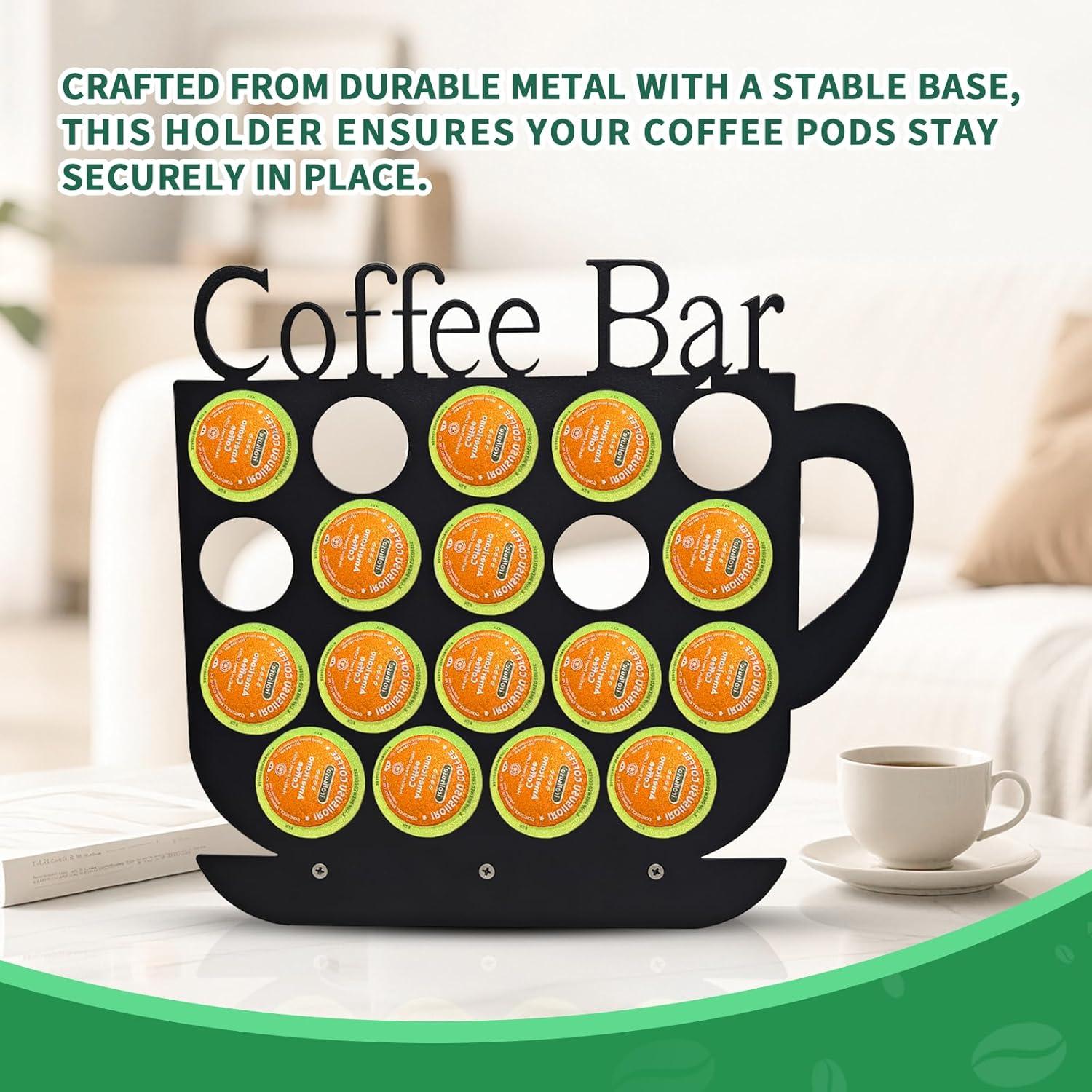 Soporte para K Cups KingLive de Metal Negro, 19 Cápsulas