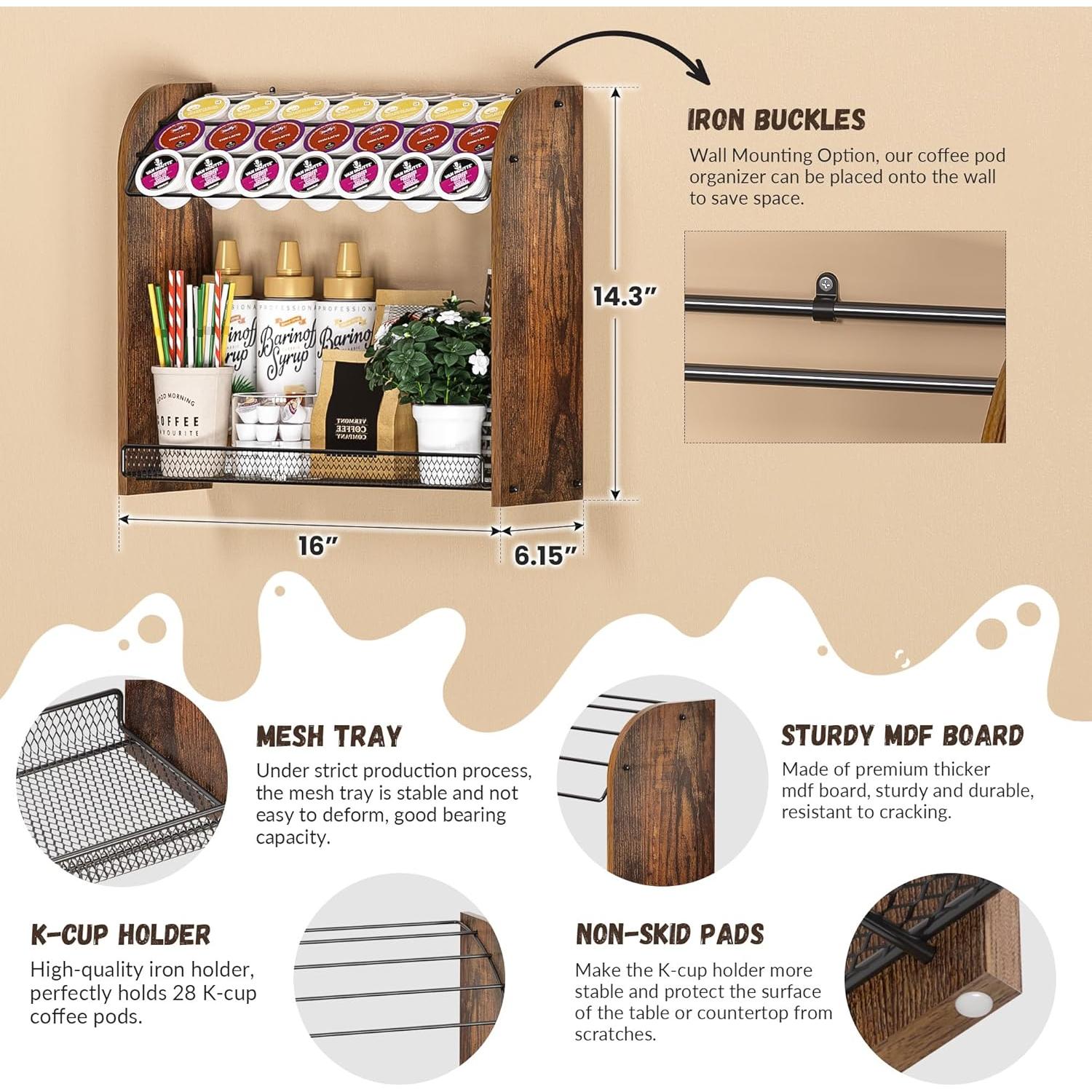 Soporte para K Cup Lixple - Organizador de 2 Niveles en Metal