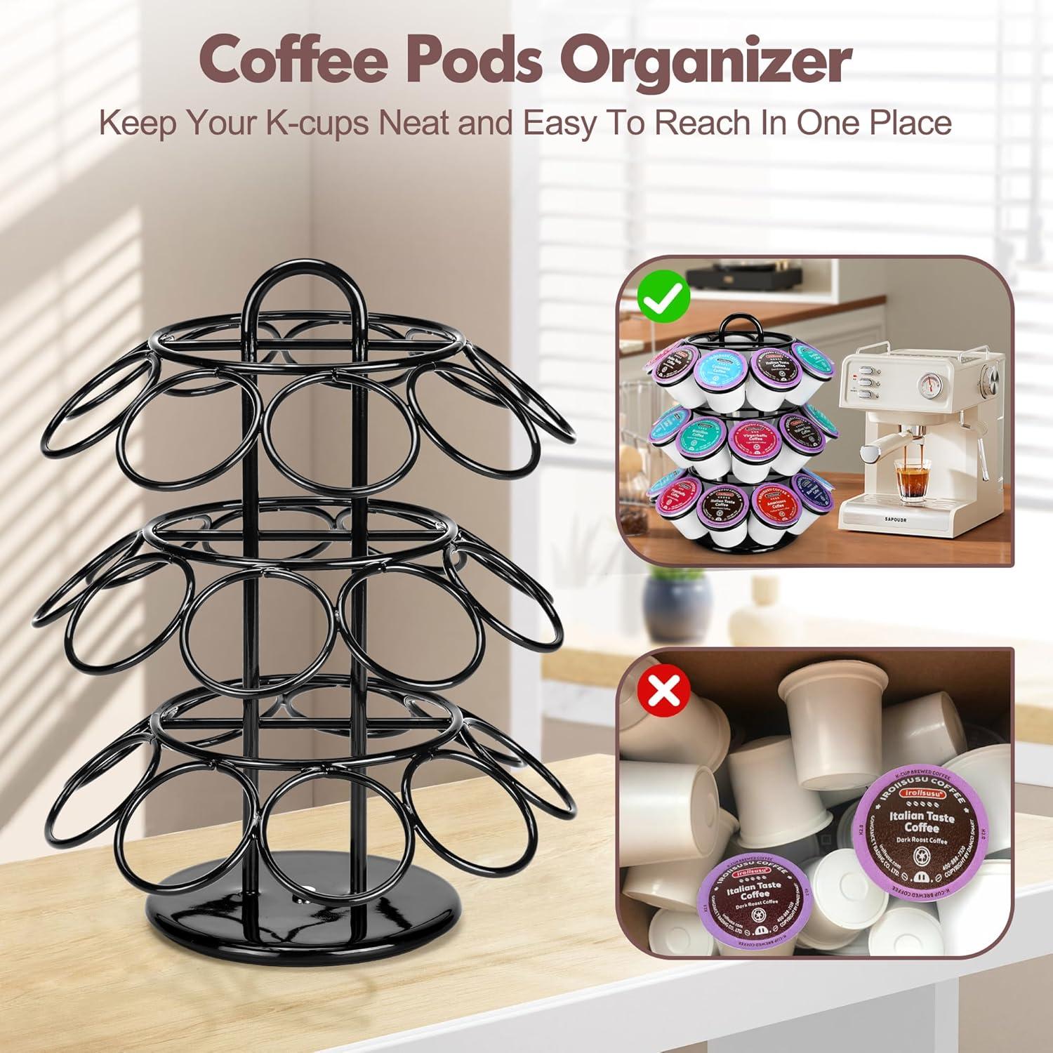 Soporte para cápsulas de café ROWISE 27 K Cups 3 niveles negro