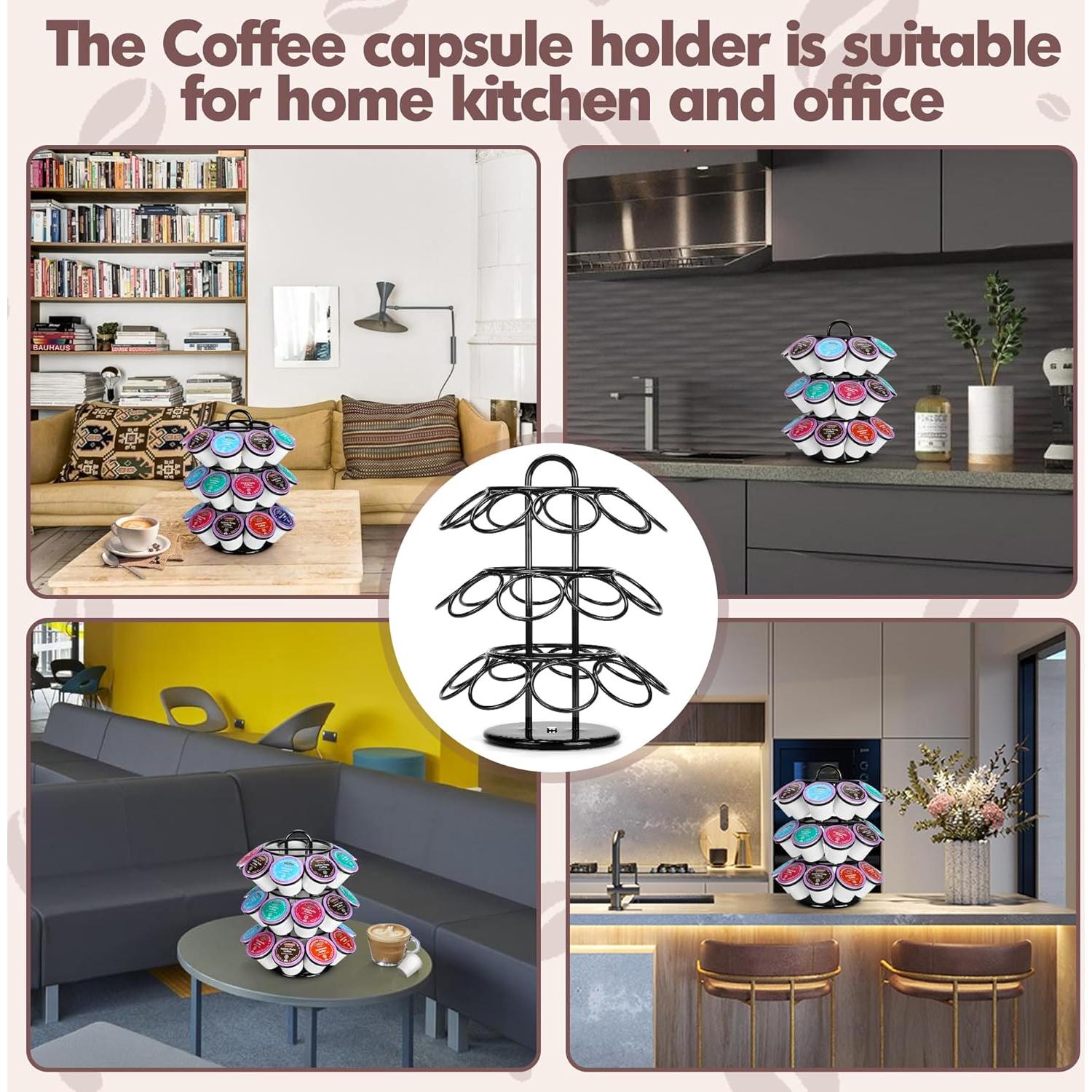 Soporte para cápsulas de café ROWISE 27 K Cups 3 niveles negro