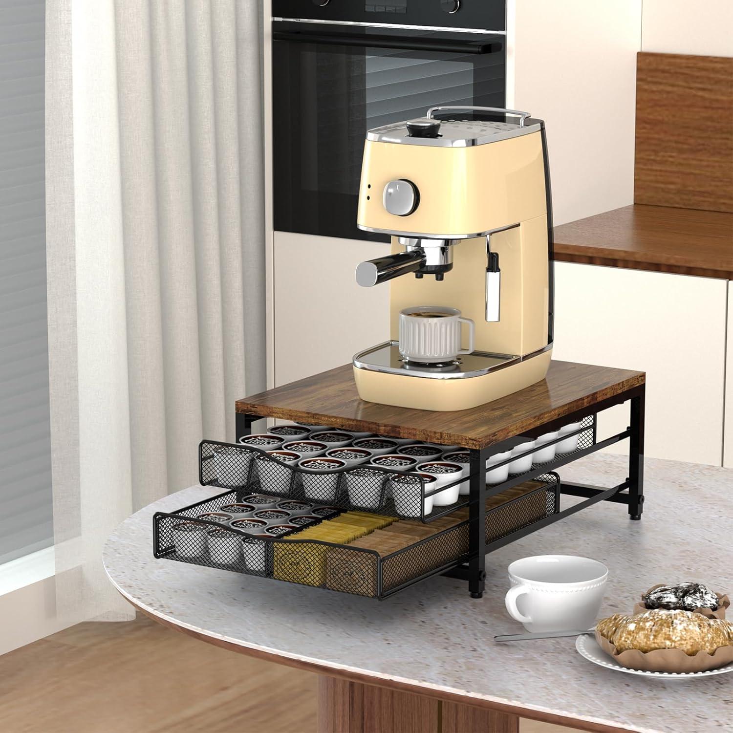 Soporte para cápsulas de café VyGrow con cajón deslizante 36.1x30x17cm