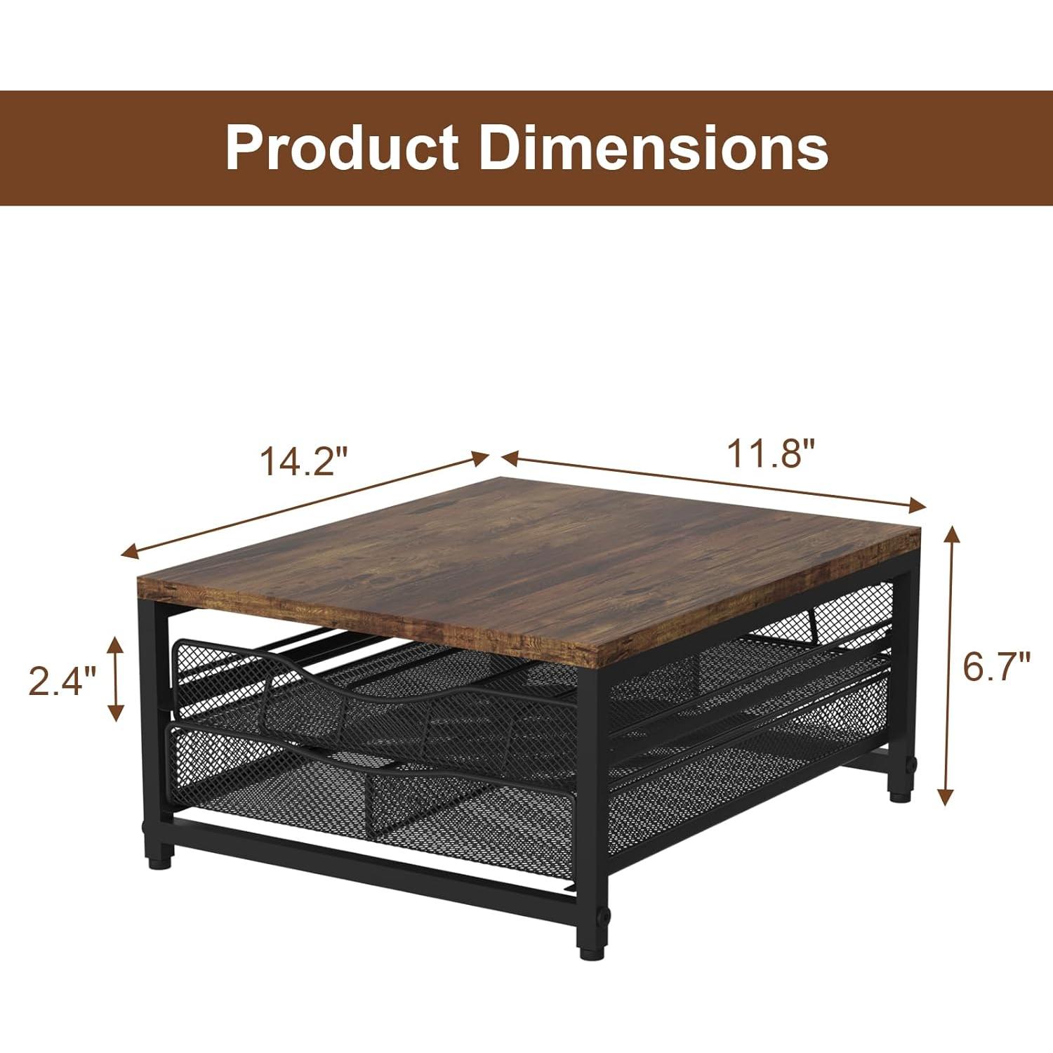 Soporte para cápsulas de café VyGrow con cajón deslizante 36.1x30x17cm