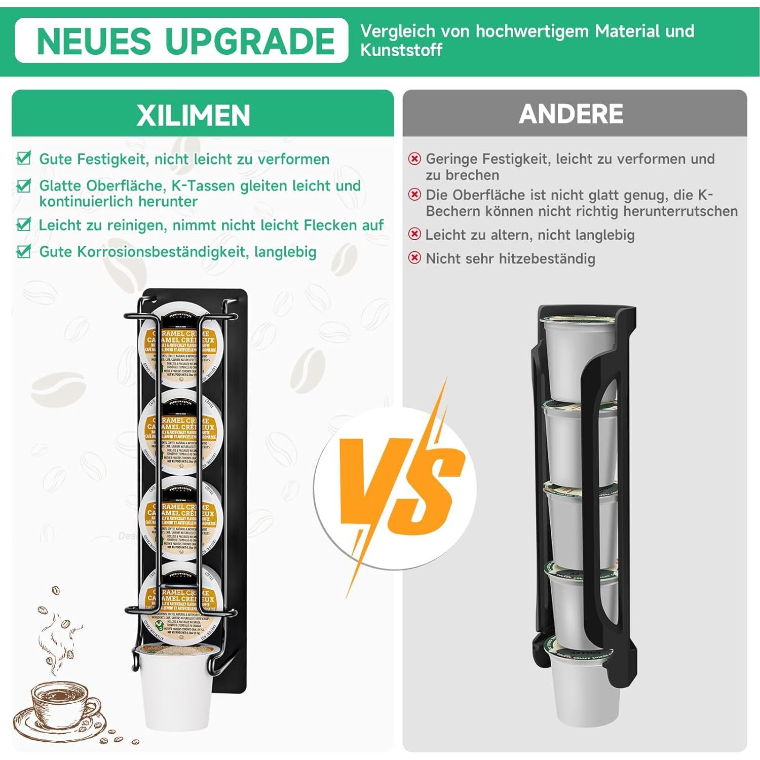 Soporte para Cápsulas de Café K-Cup XILIMEN 2 Pcs Negro