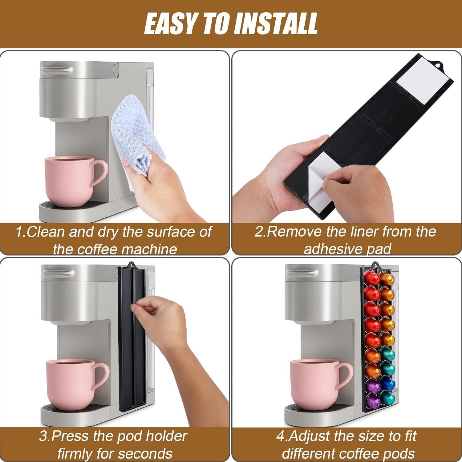 Soporte para K Cup Mity rain Montado en Pared Negro 18 Cápsulas