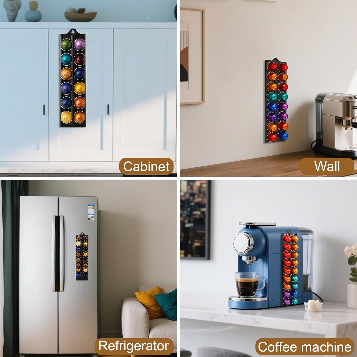 Soporte para K Cup Mity rain Montado en Pared Negro 18 Cápsulas