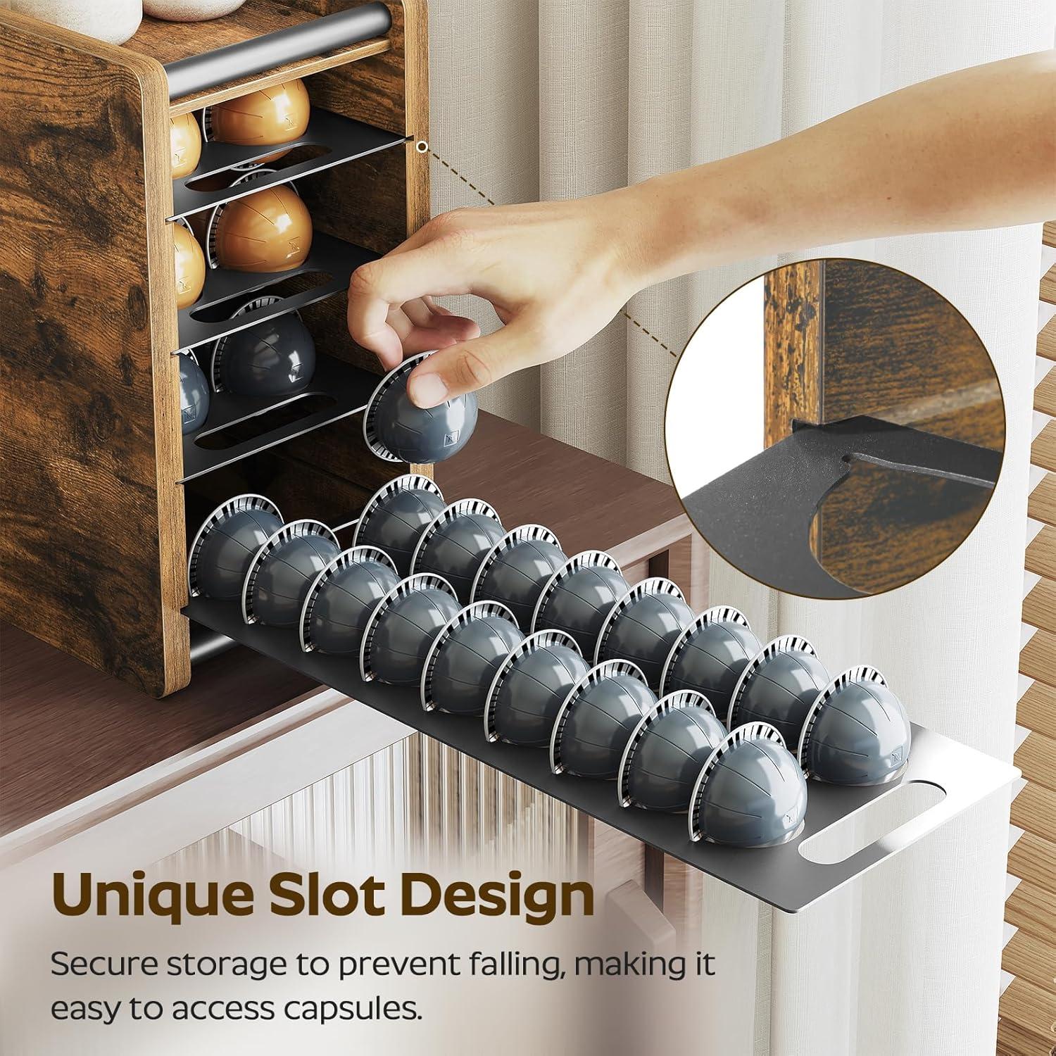 Soporte para Cajón de Cápsulas de Café YATINEY KH06BR 72 Cápsulas