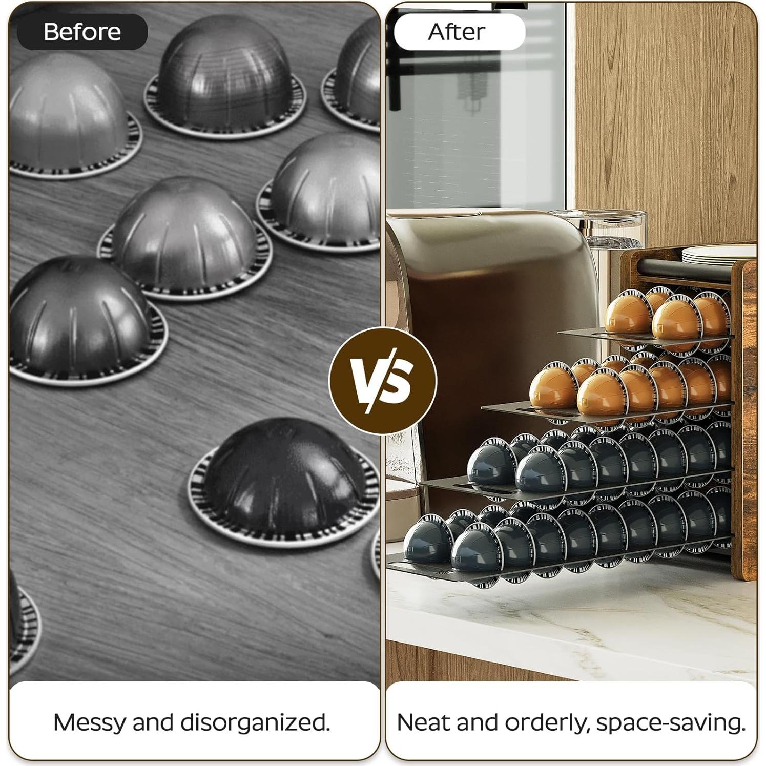 Soporte para Cajón de Cápsulas de Café YATINEY KH06BR 72 Cápsulas