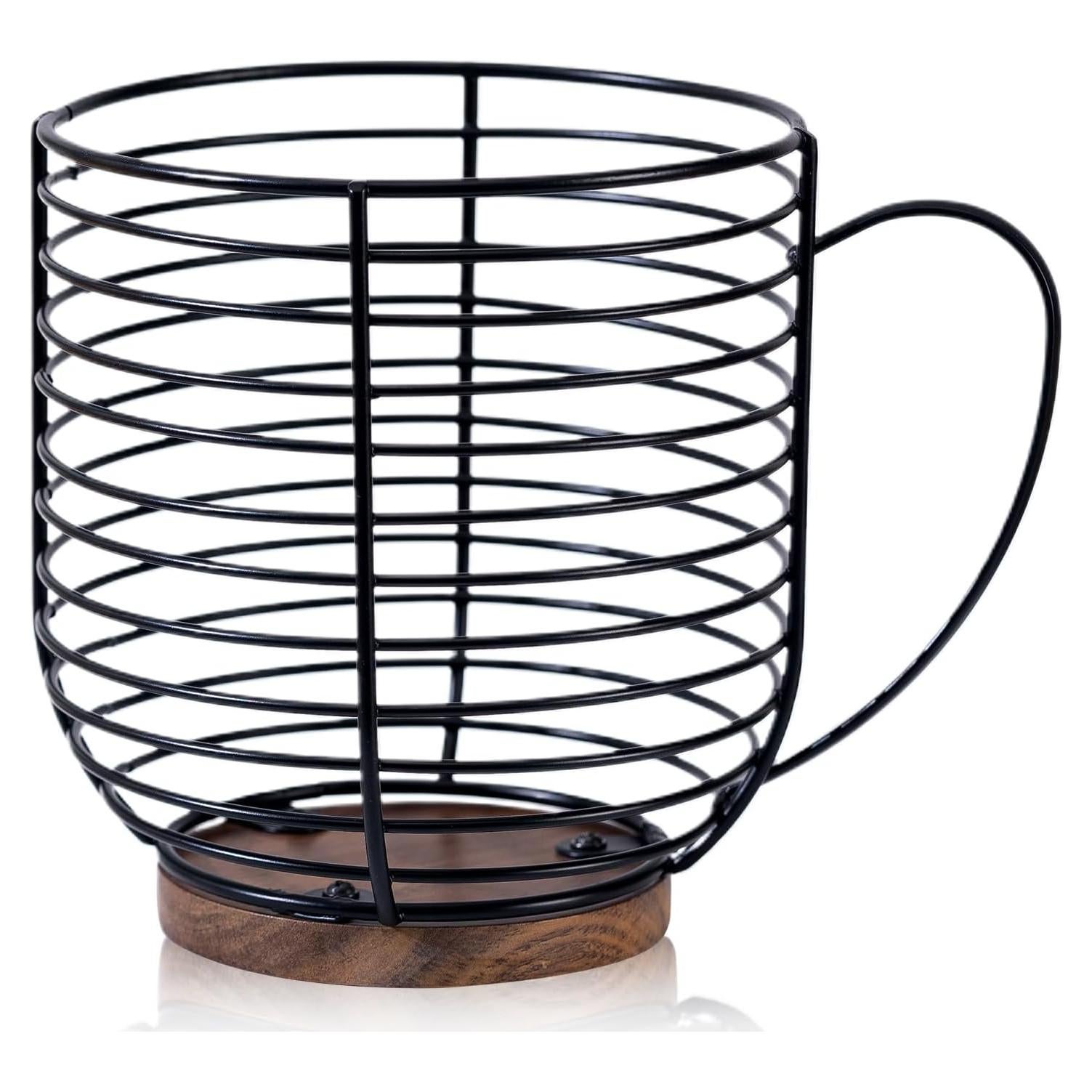 Soporte para cápsulas de café QTTCMY con base de madera - Organizador de encimera