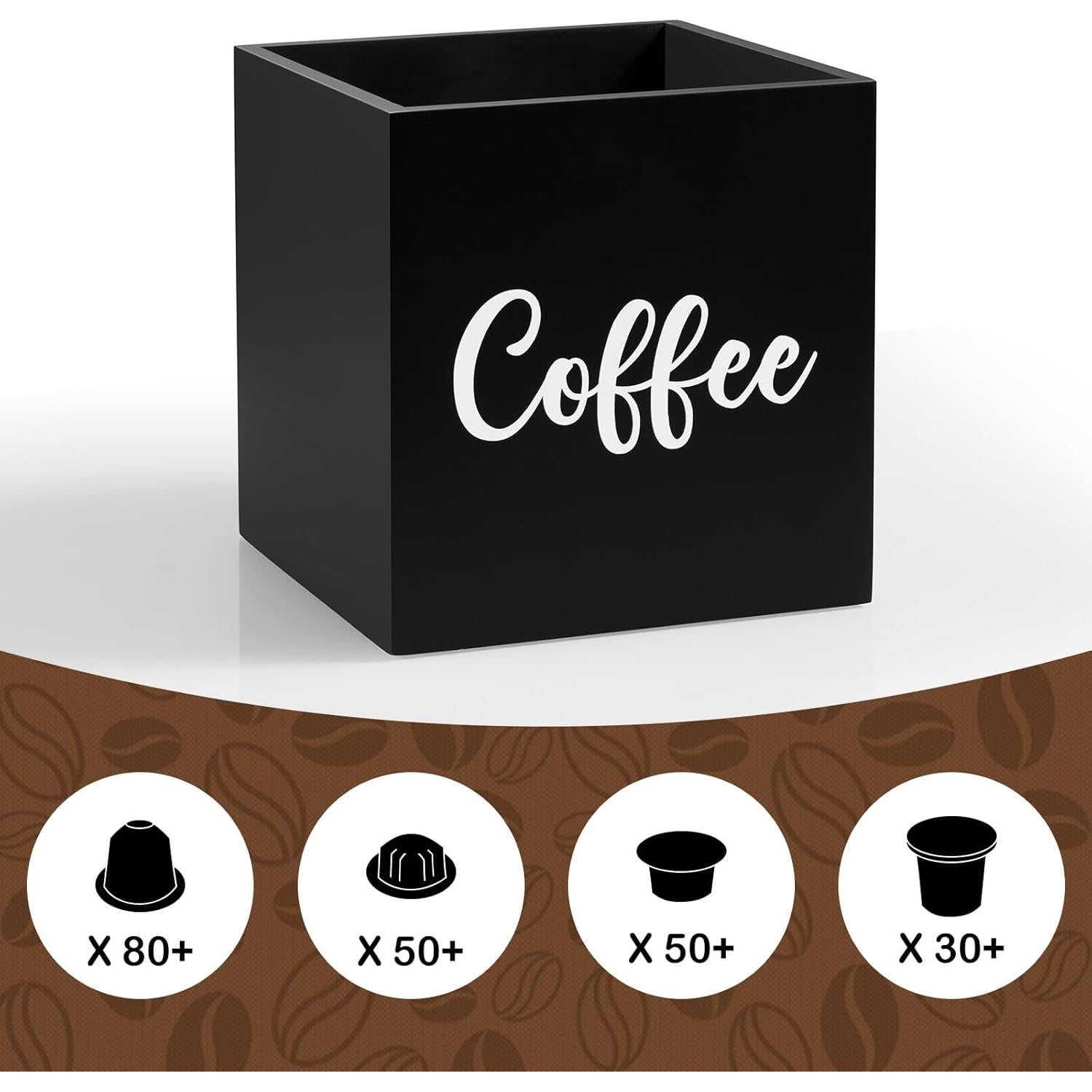 Soporte para cápsulas de café GCWSTJK de madera cuadrado 15.5 cm