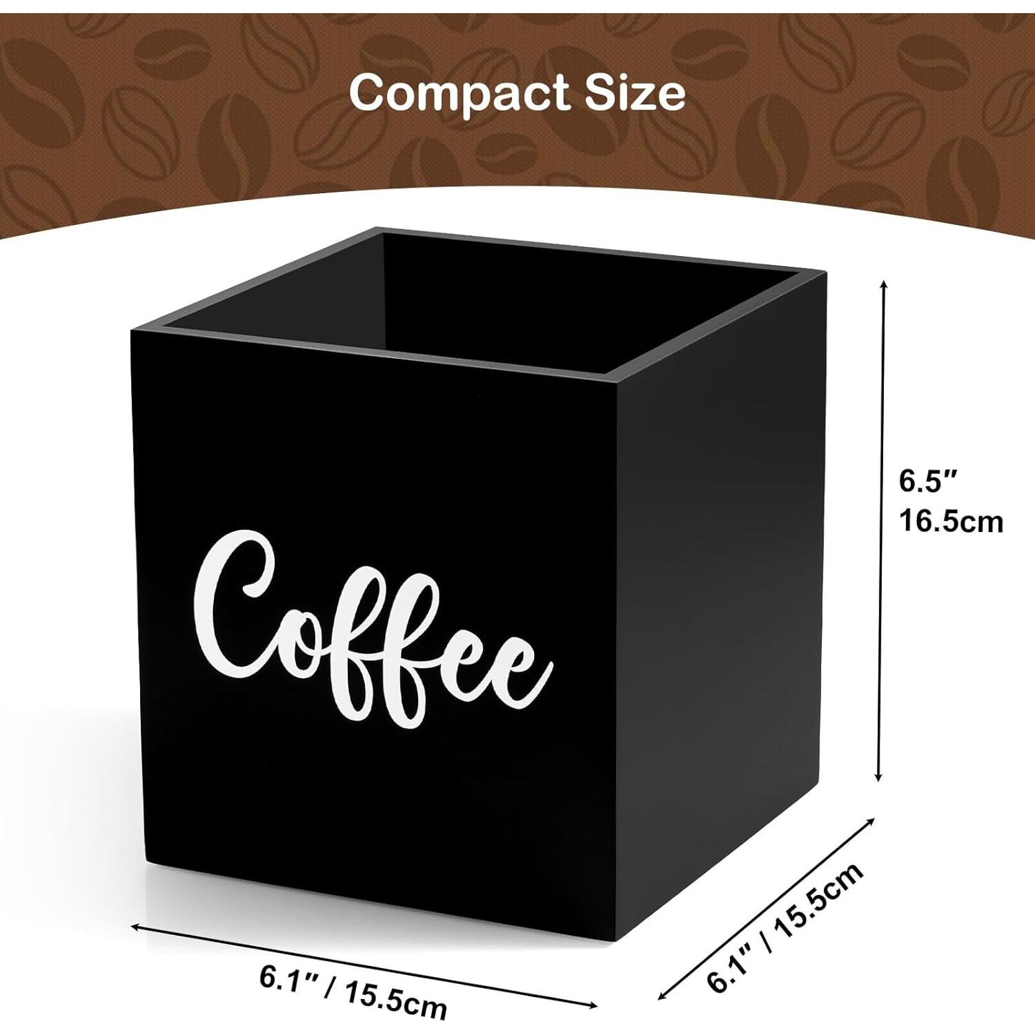 Soporte para cápsulas de café GCWSTJK de madera cuadrado 15.5 cm