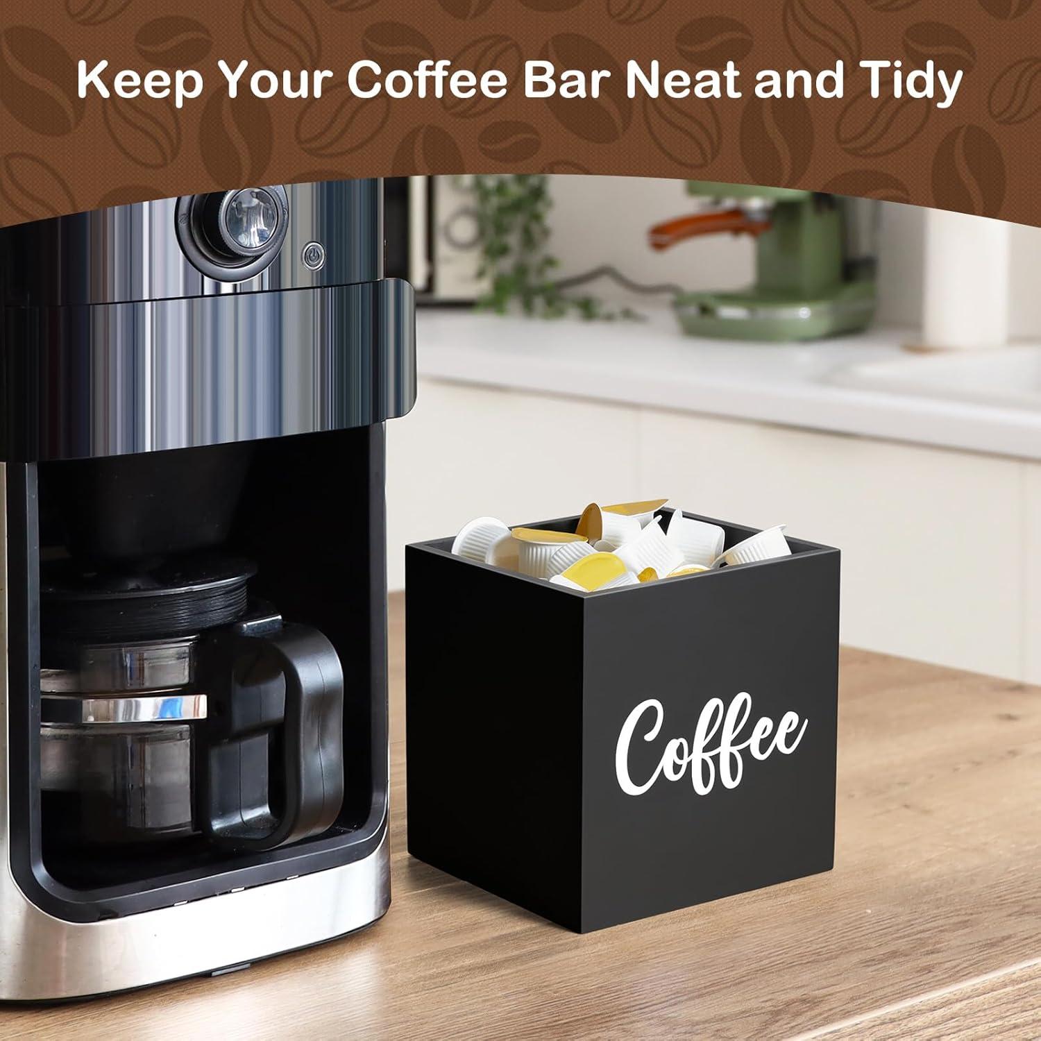 Soporte para cápsulas de café GCWSTJK de madera cuadrado 15.5 cm