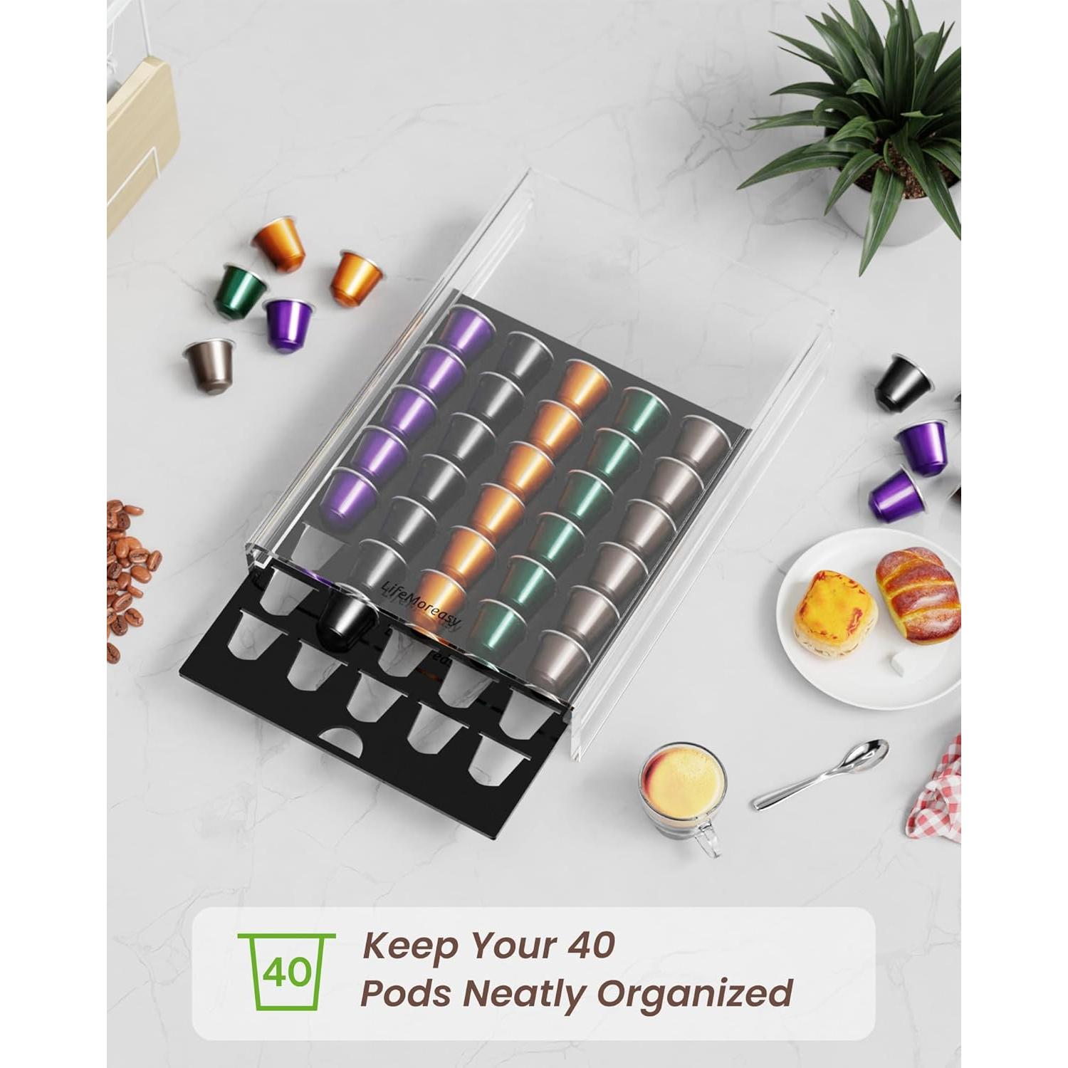 Cajón de Almacenamiento LifeMoreasy para 40 Cápsulas Nespresso