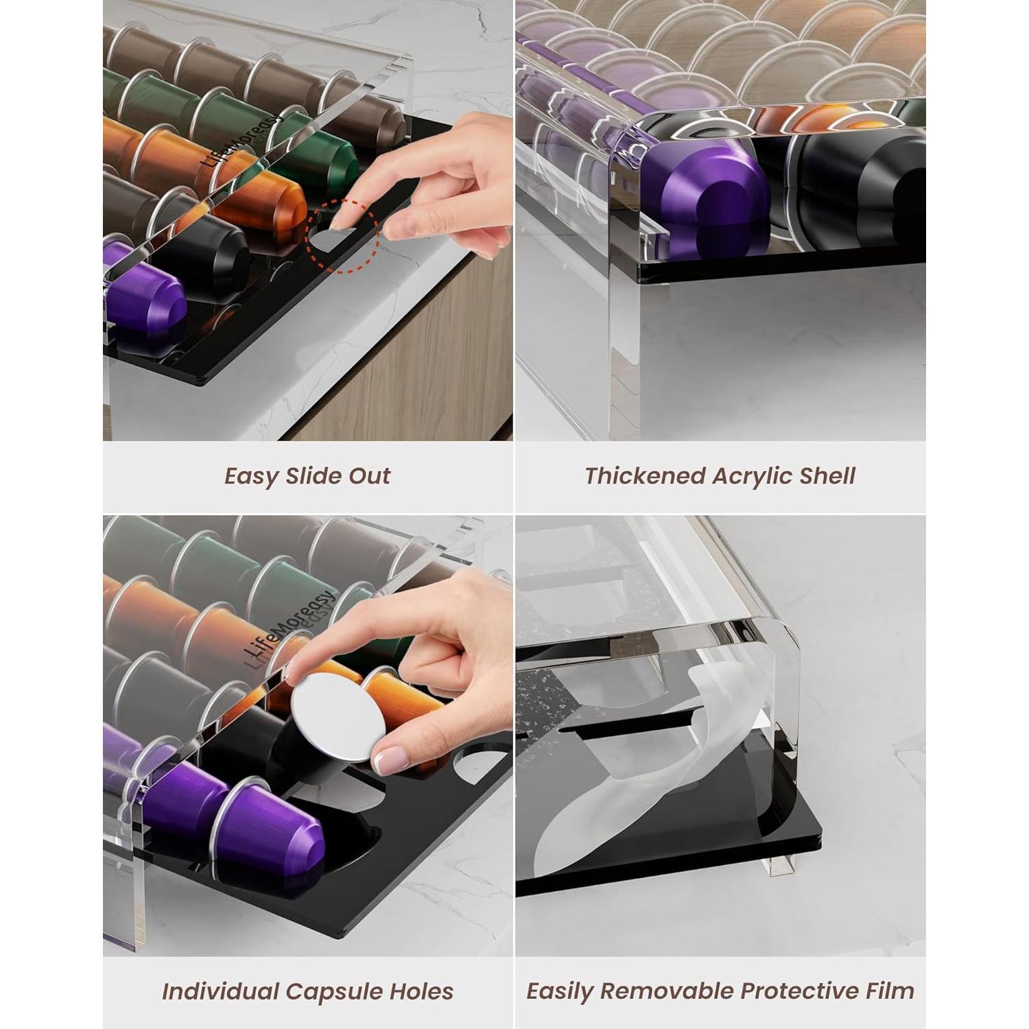 Cajón de Almacenamiento LifeMoreasy para 40 Cápsulas Nespresso