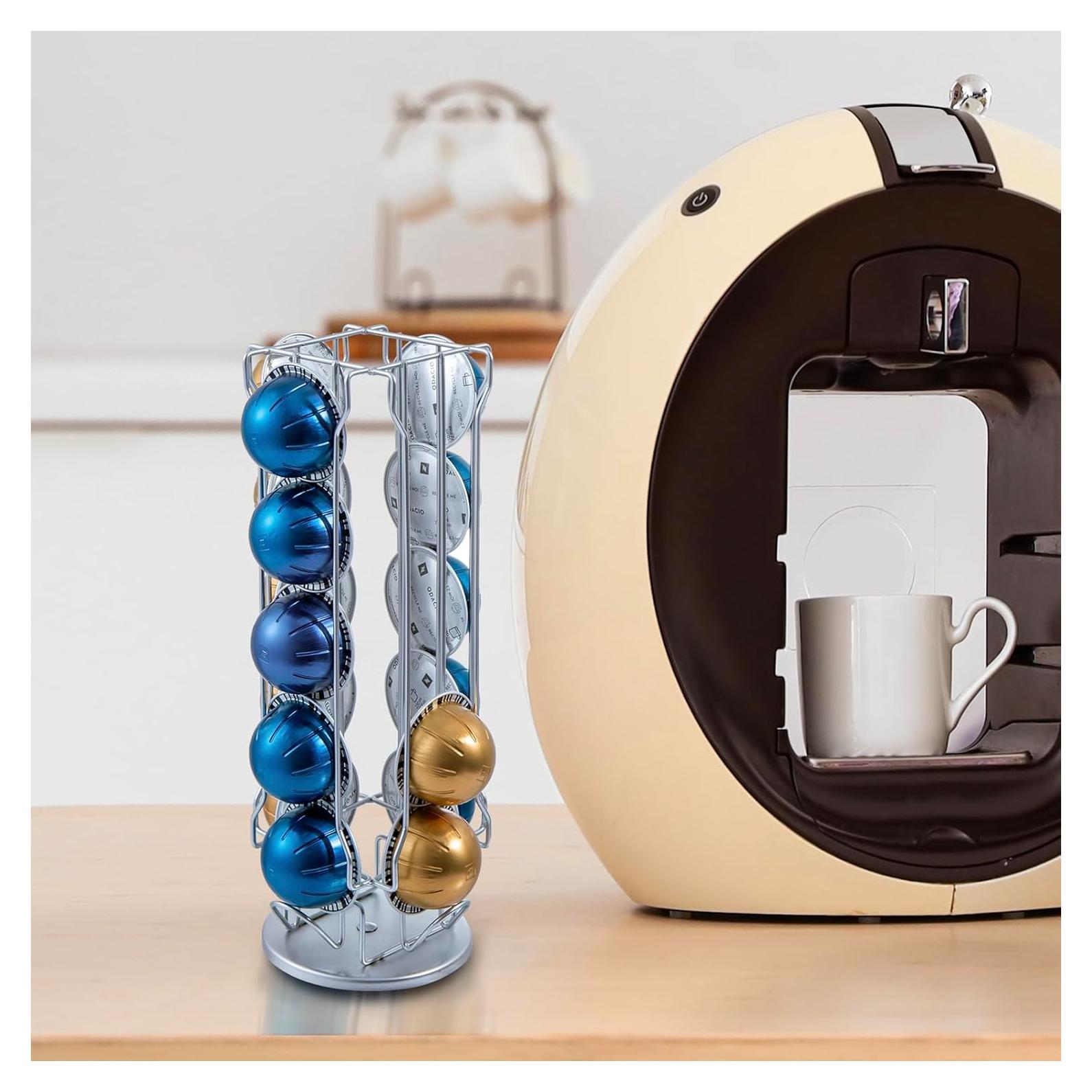 Soporte giratorio para 20 cápsulas de café MyGift, cromo