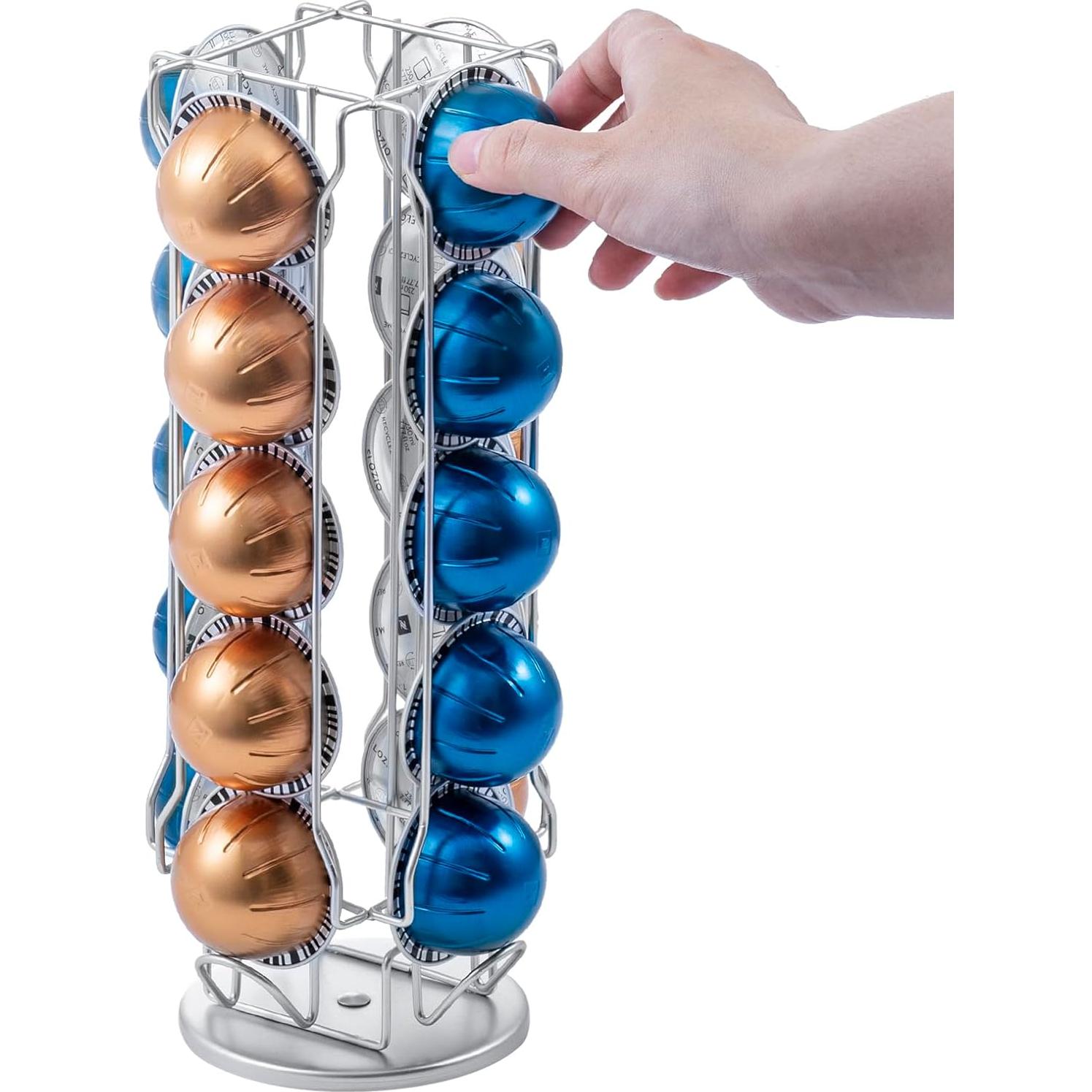 Soporte giratorio para 20 cápsulas de café MyGift, cromo