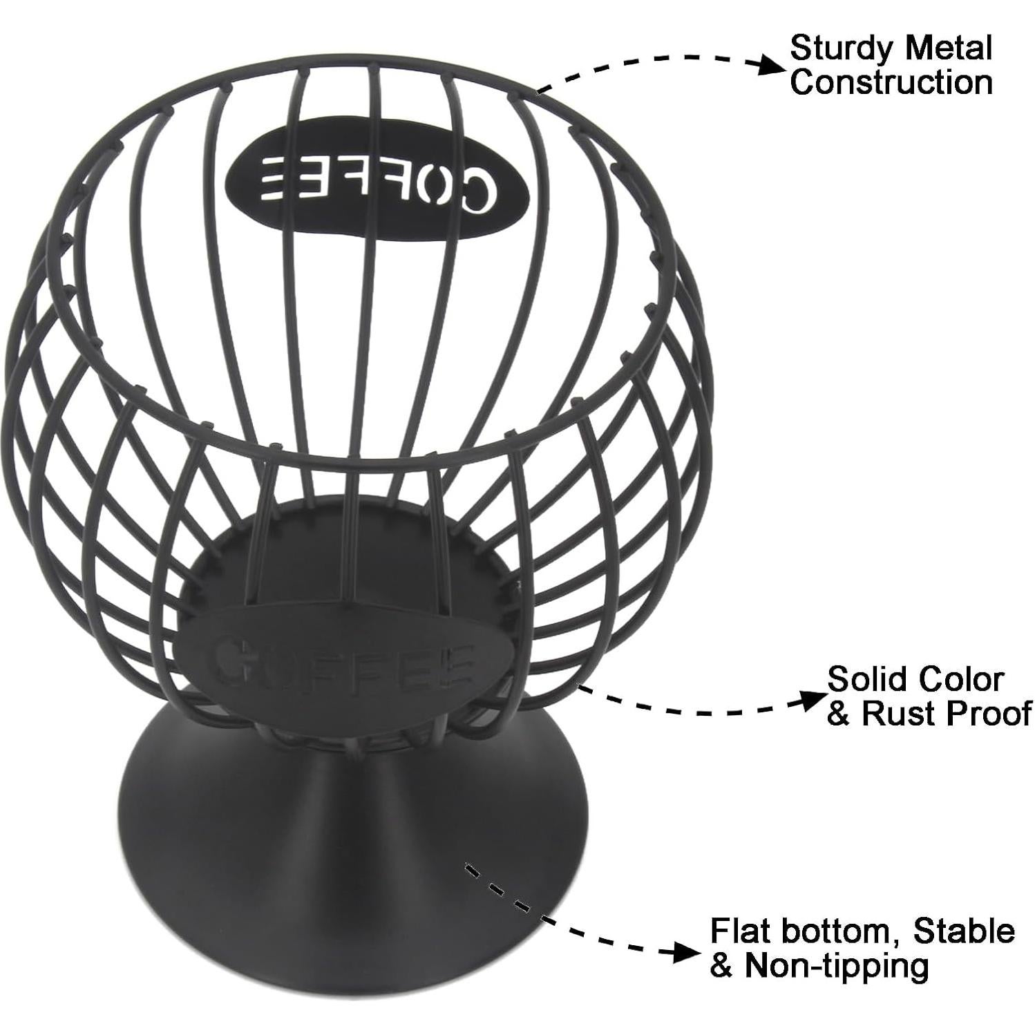 Soporte Organizador de Cápsulas de Café Bokelai Negro 19x12x17 cm