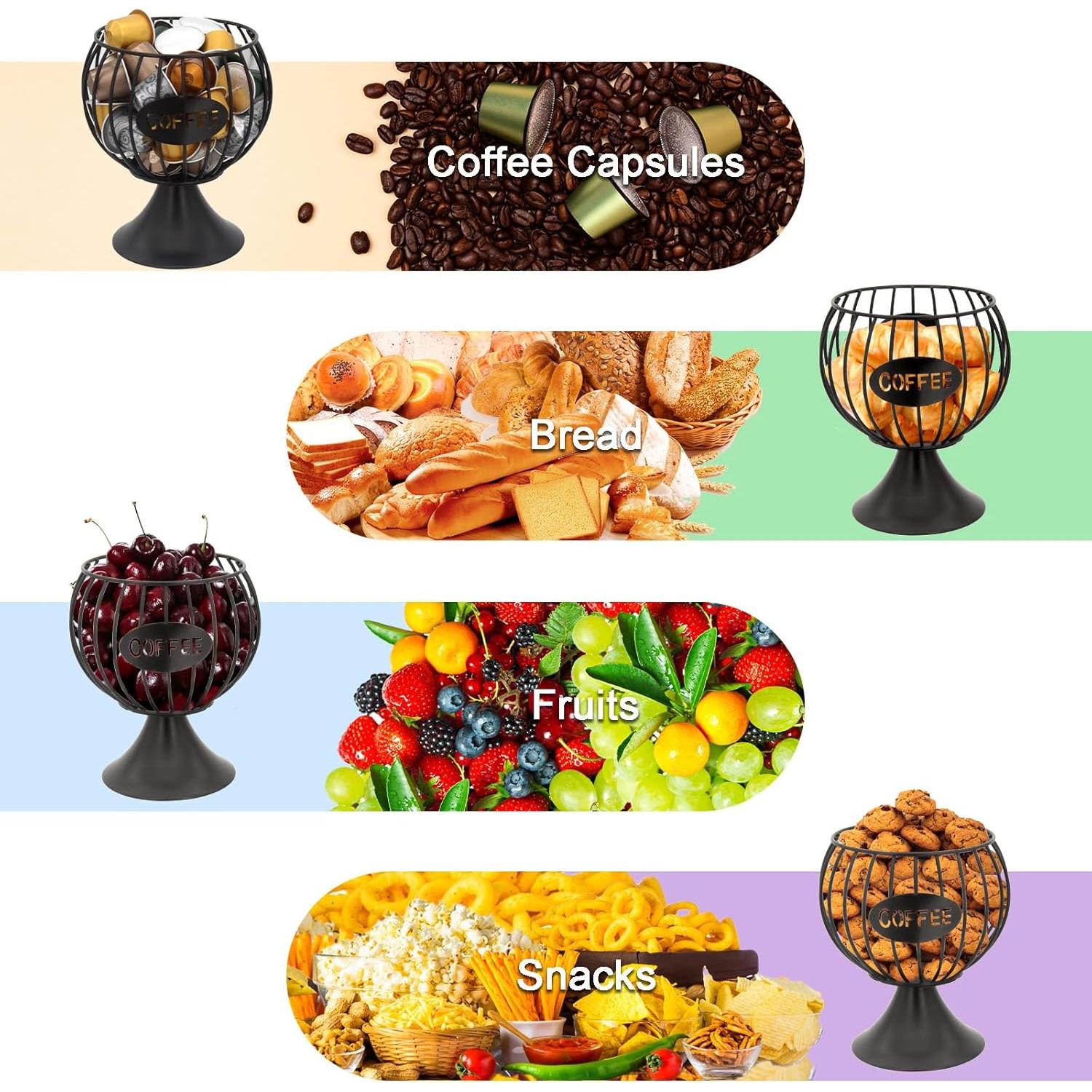 Soporte Organizador de Cápsulas de Café Bokelai Negro 19x12x17 cm