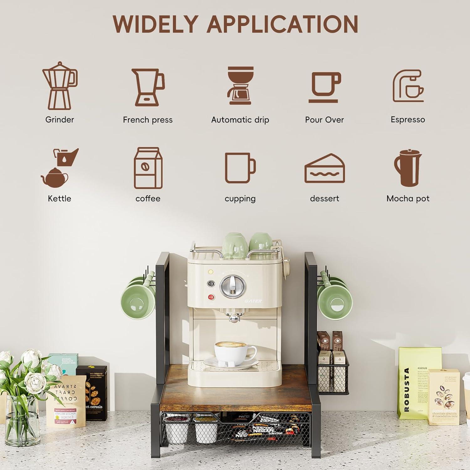 Cajón Organizador K Cups KLM - Estación de Café con Soporte para Tazas