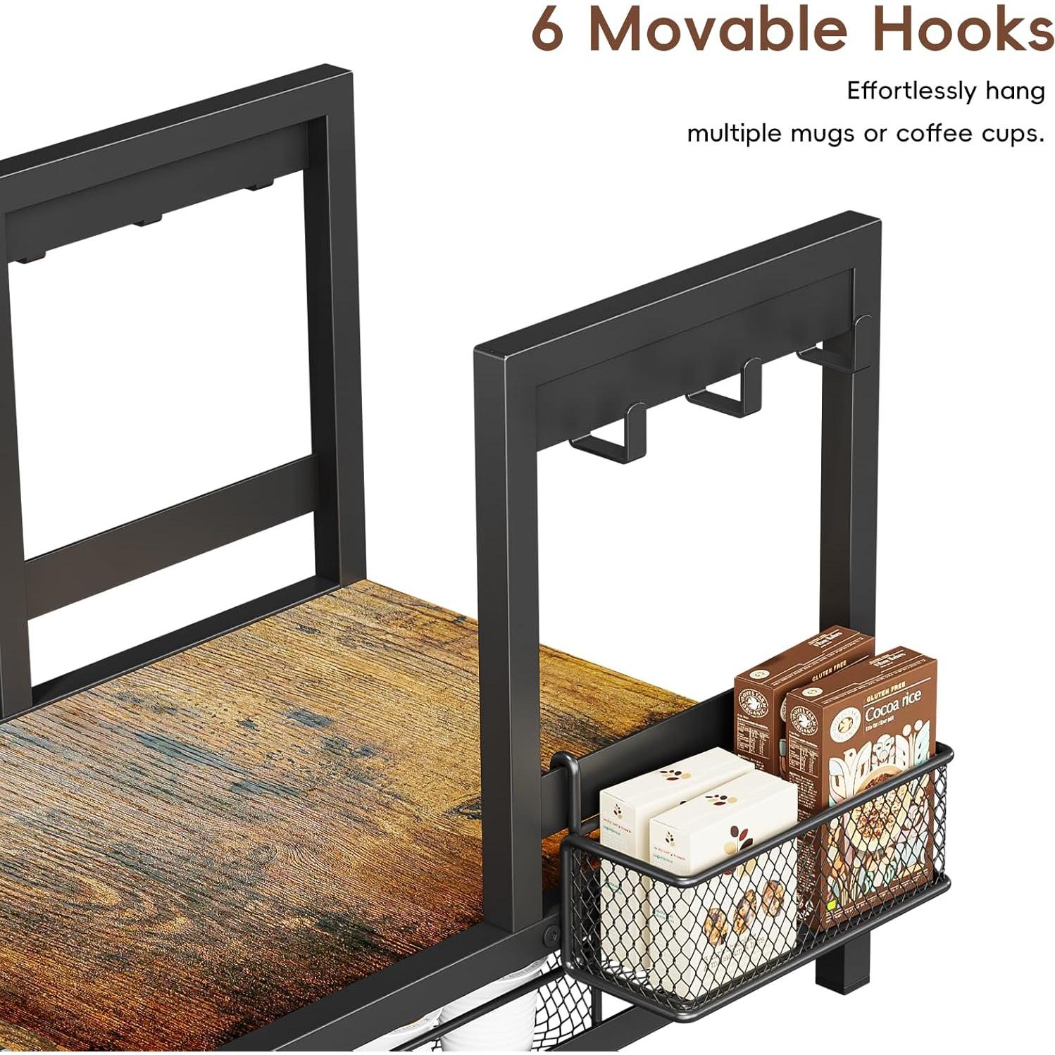 Cajón Organizador K Cups KLM - Estación de Café con Soporte para Tazas