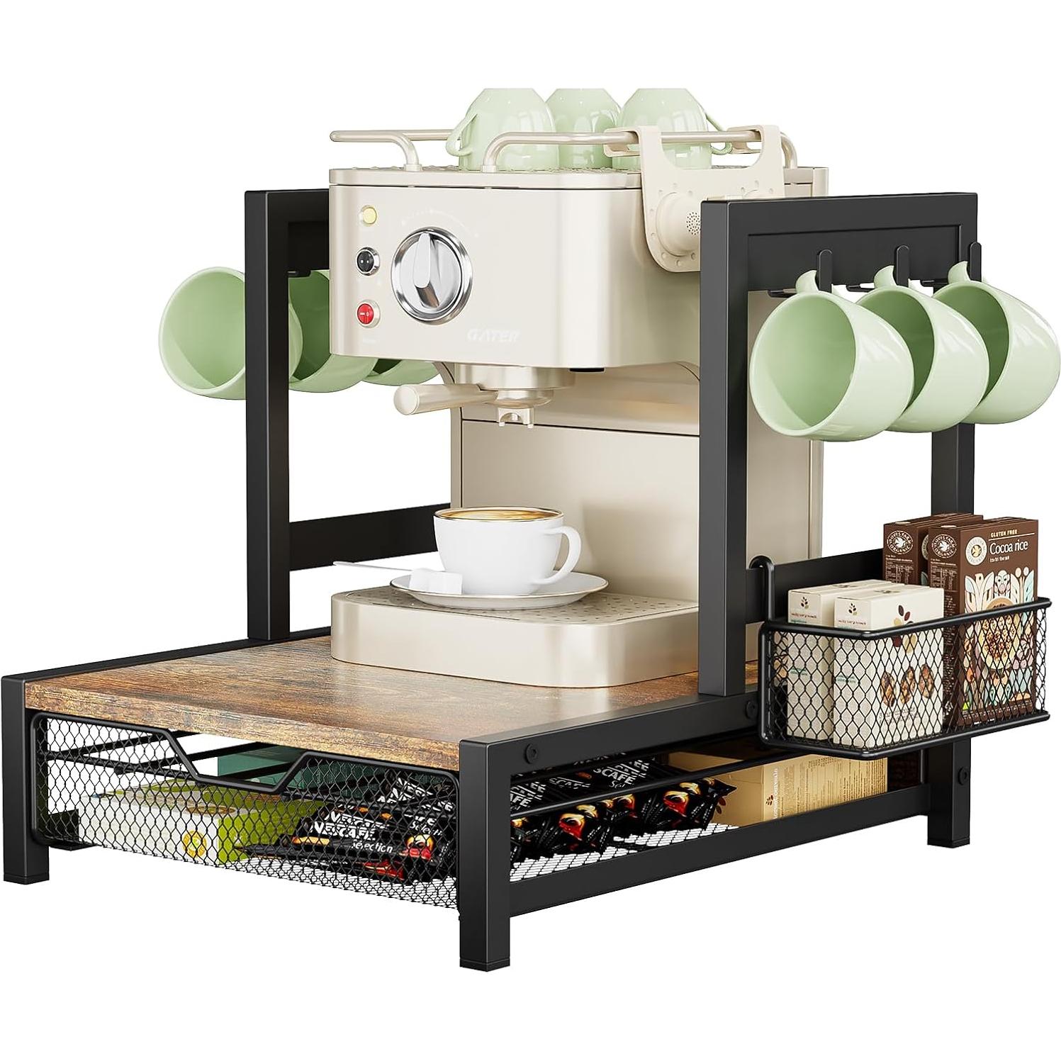 Cajón Organizador K Cups KLM - Estación de Café con Soporte para Tazas