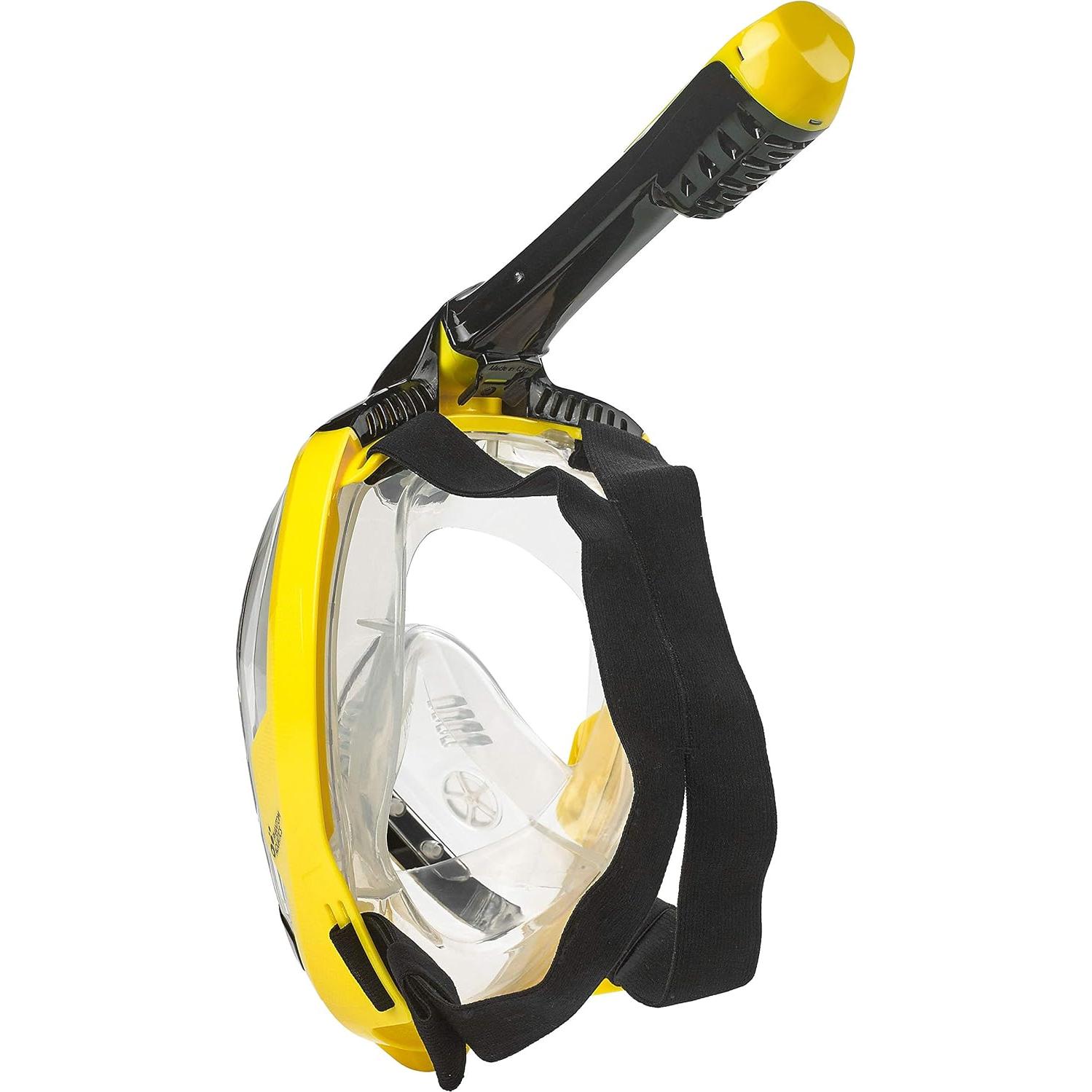 Aletas y Máscara de Snorkel Phantom Aquatics 180° Amarillo