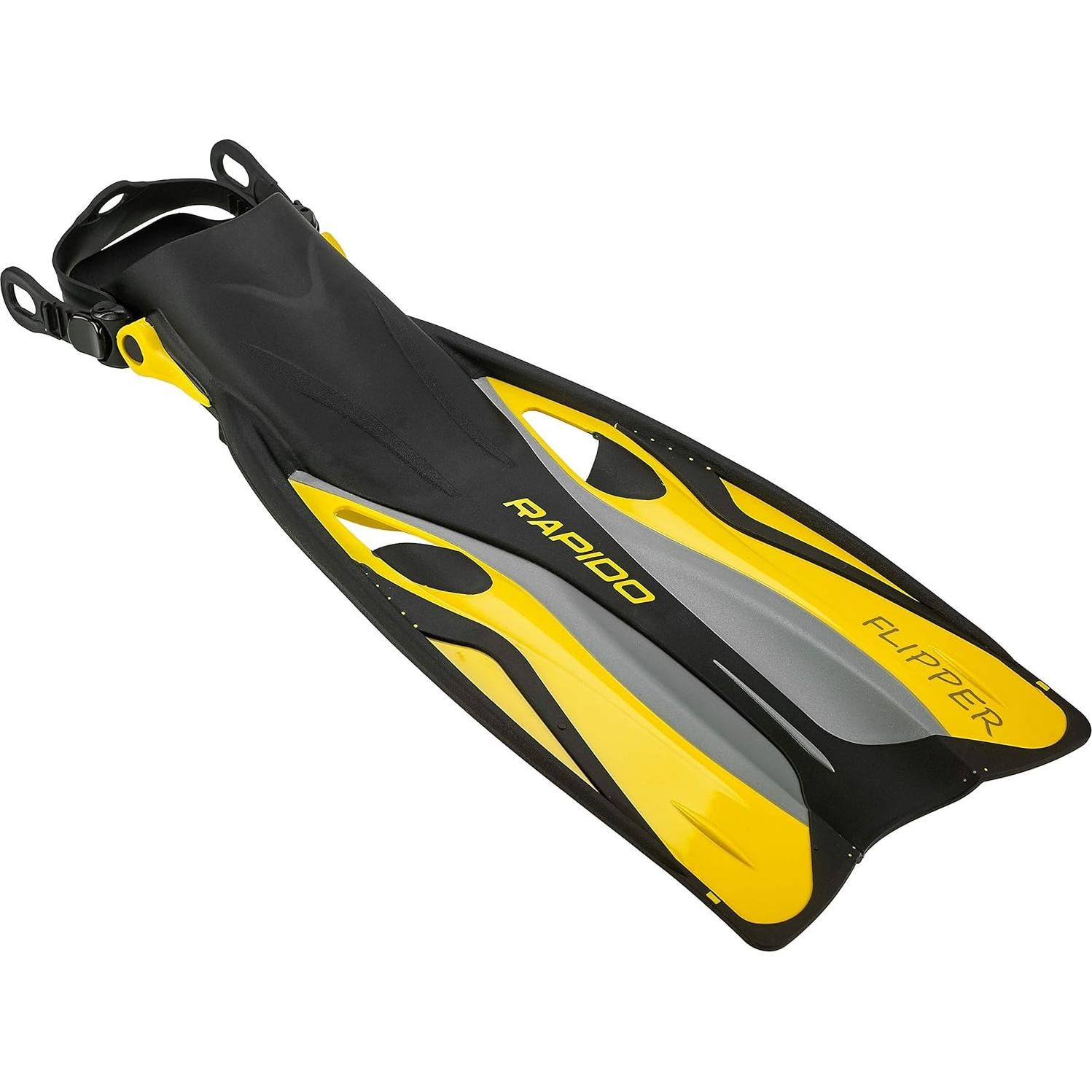 Aletas y Máscara de Snorkel Phantom Aquatics 180° Amarillo
