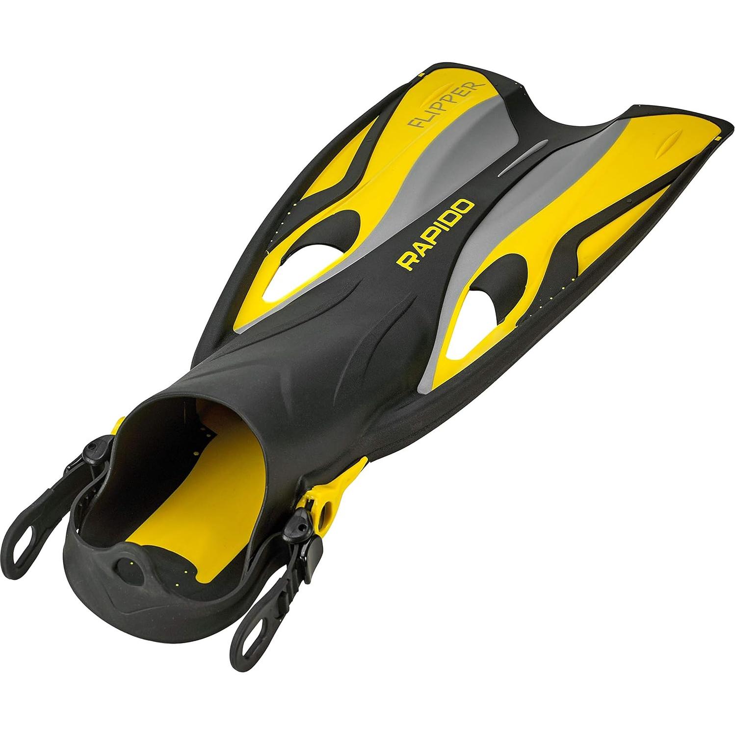 Aletas y Máscara de Snorkel Phantom Aquatics 180° Amarillo
