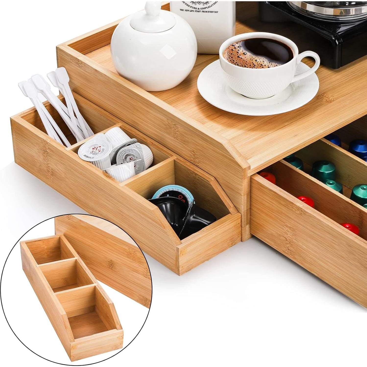 Organizador de Cajones de Bambú SOUJOY para Cápsulas de Café