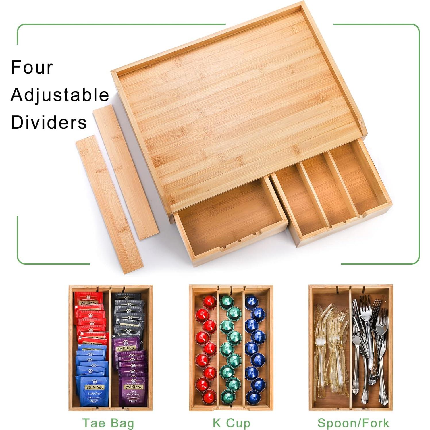 Organizador de Cajones de Bambú SOUJOY para Cápsulas de Café