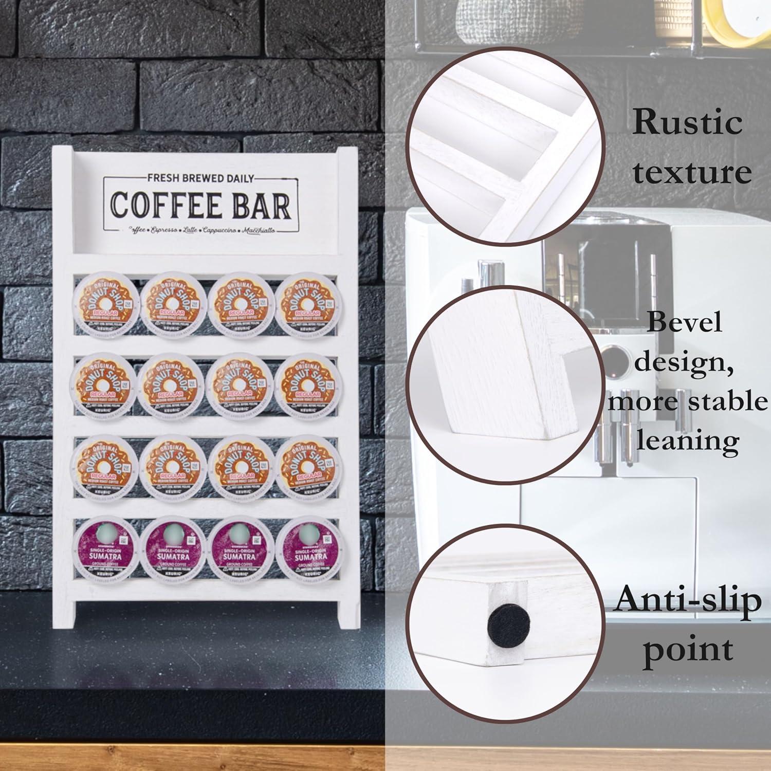 Soporte para K Cup PERFNIQUE de Madera Vintage 16 Cápsulas