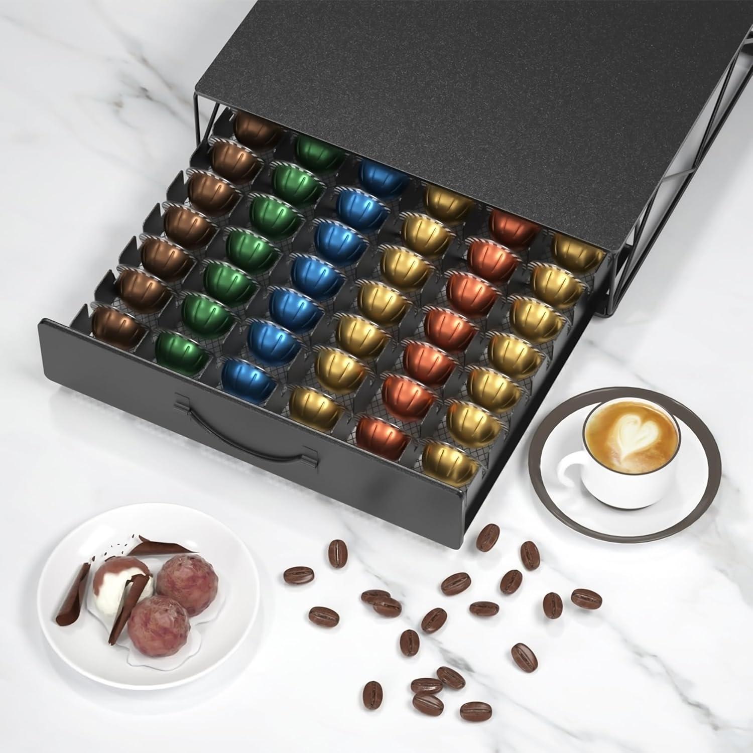 Cajón para Cápsulas de Café HFHOME, Almacenamiento 48 Vertuo