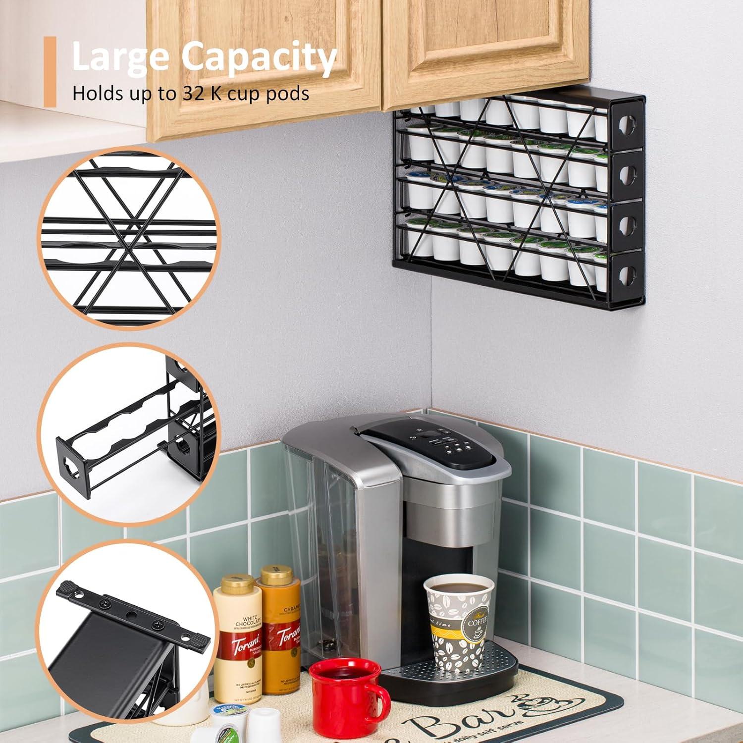 Soporte para tazas K Rice rat 4 niveles metal negro 32 cápsulas