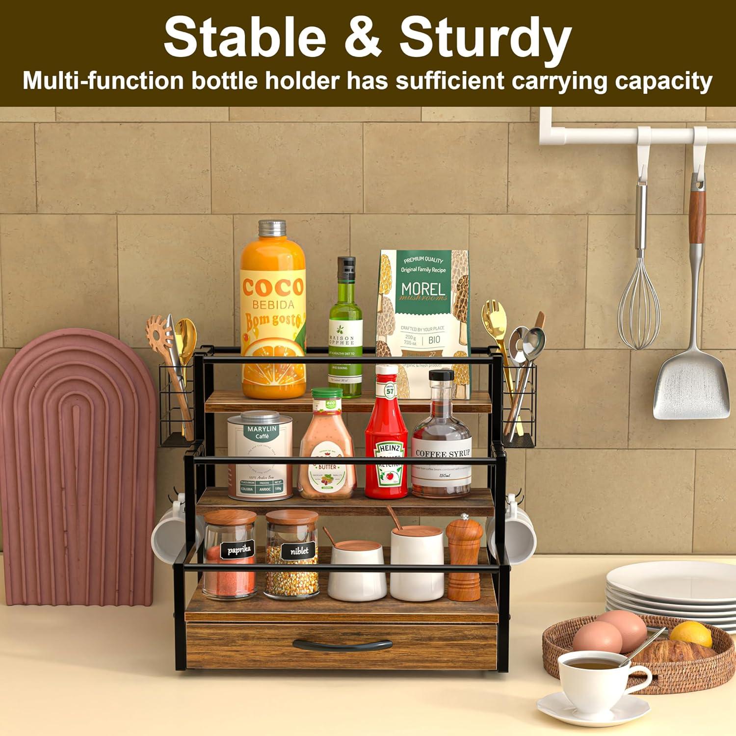 Organizador de Jarabes de Café OCPO HOME con Cajón para 36 Cápsulas