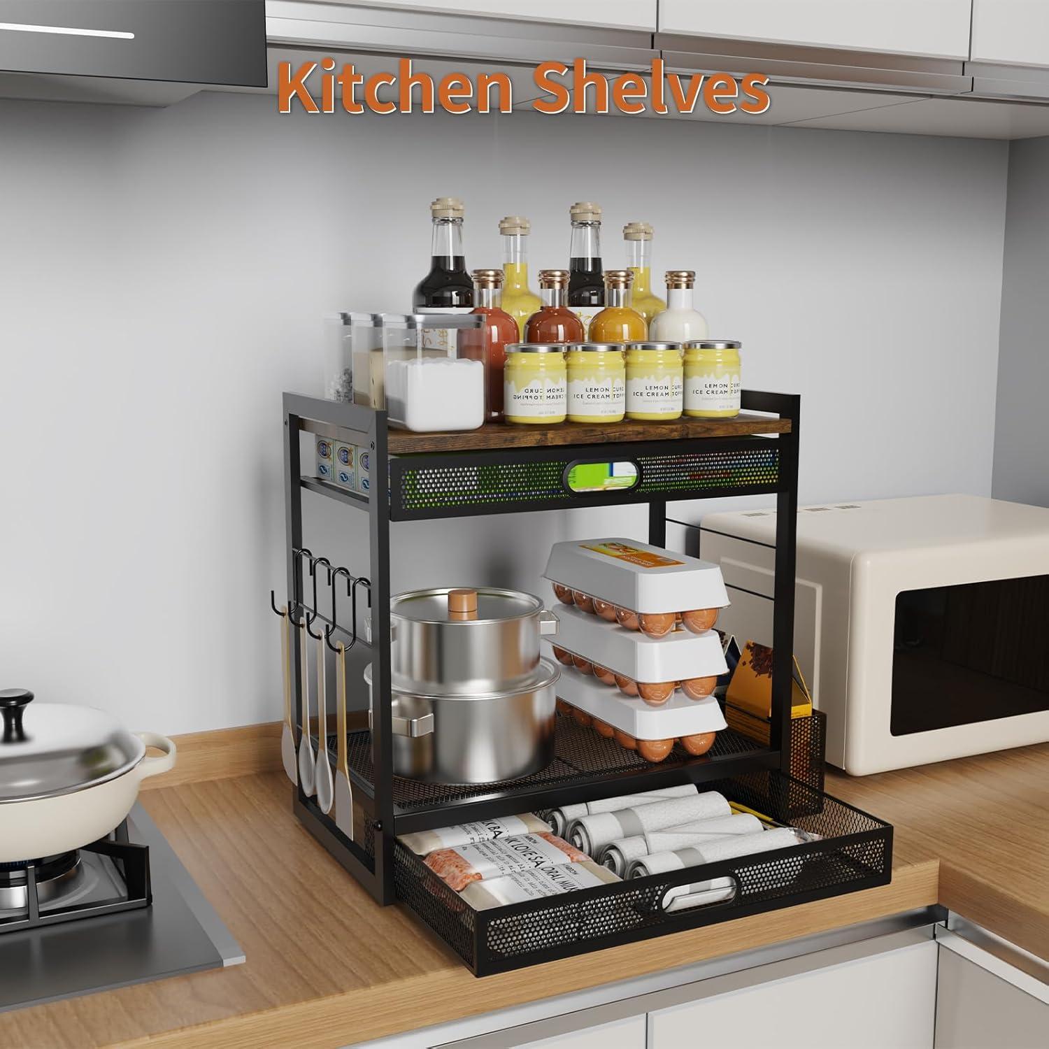 Organizador de Bar de Café SRJZMLY con Cajón y Soporte para Tazas