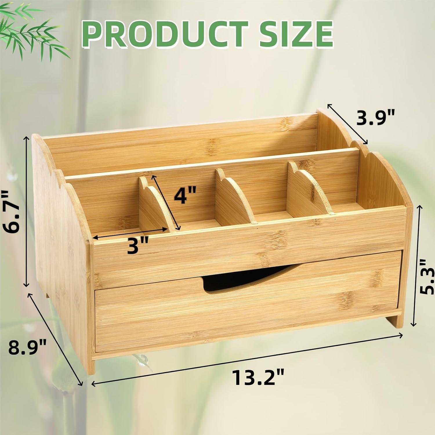 Organizador de Café Covzoe de Bambú con Cajón y 5 Compartimentos