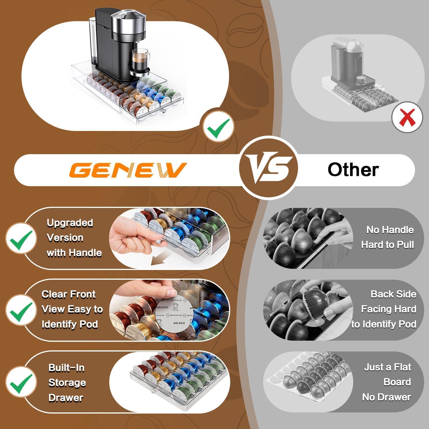 Soporte Acrílico Genew para 40 Cápsulas Nespresso Vertuo