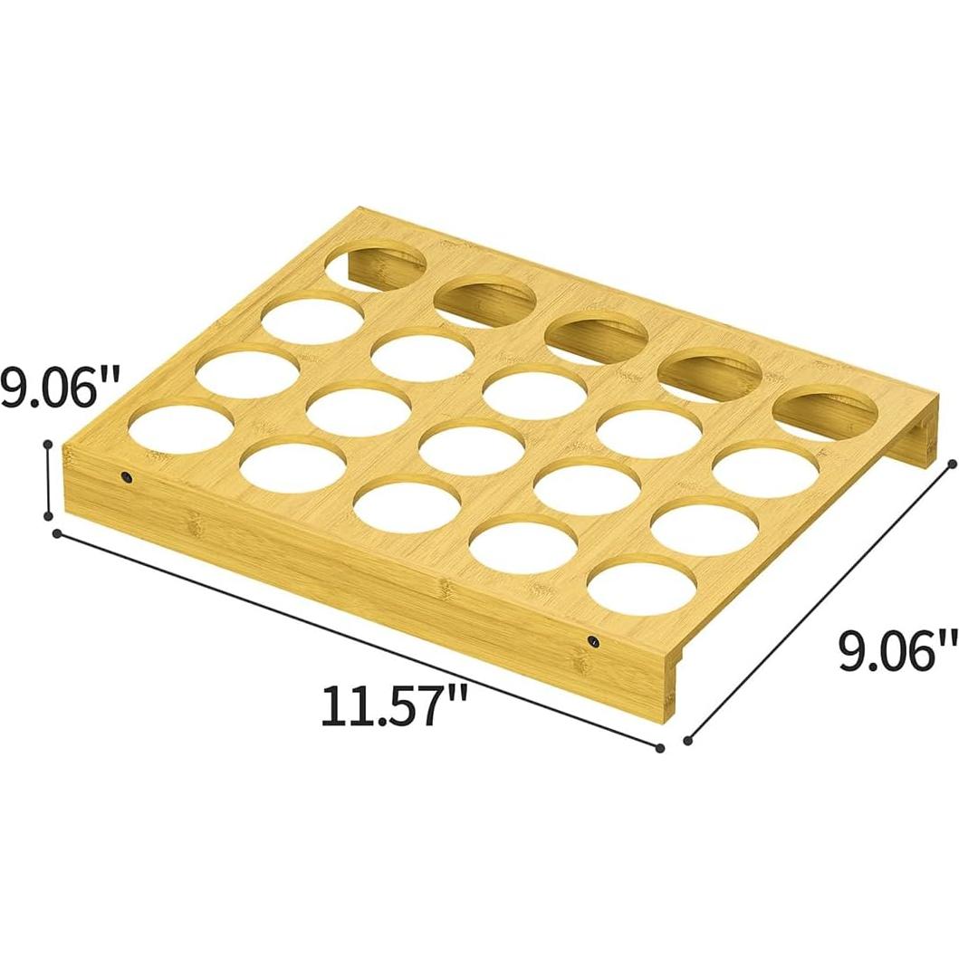 Organizador de Cajones PEKER para 20 Cápsulas de Café de Bambú