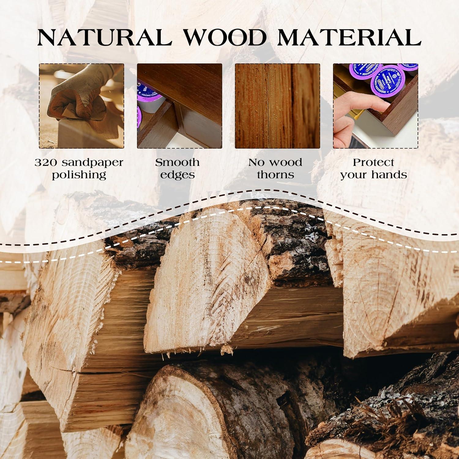 Caja de Almacenamiento de Cápsulas de Café Zoifada - Madera Azul, 39x28.5x8.5 cm