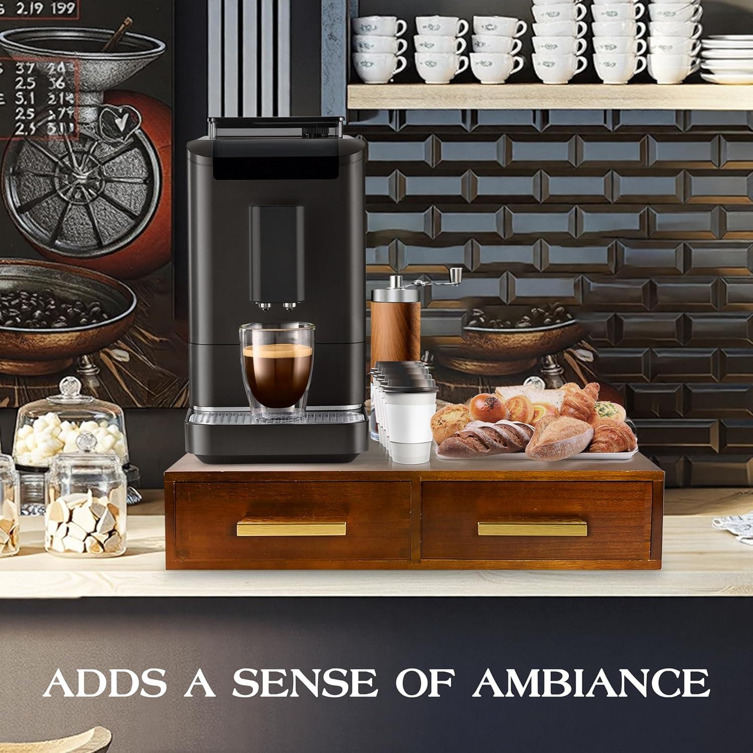 Caja de Almacenamiento de Cápsulas de Café Zoifada - Madera Azul, 39x28.5x8.5 cm