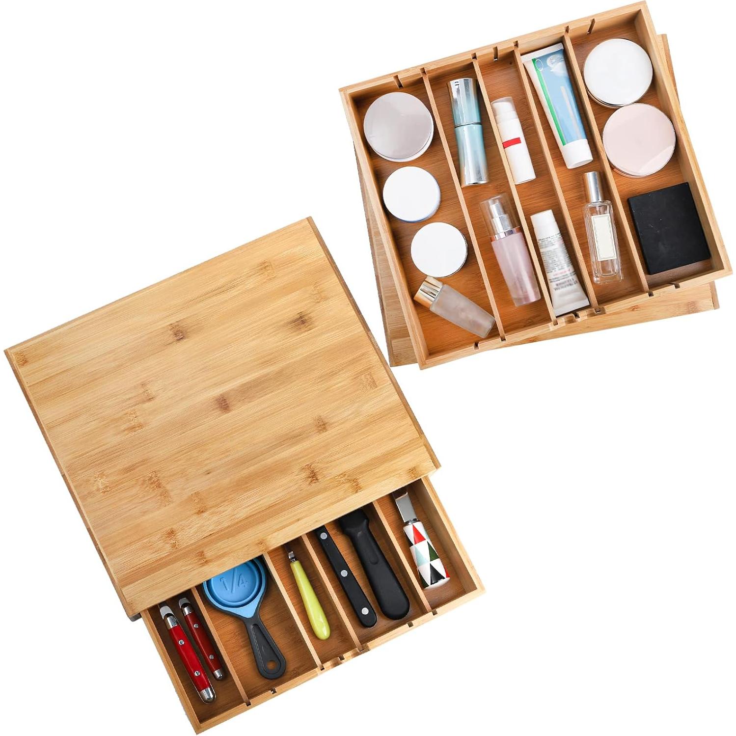 Organizador de Bolsas de Té Peohud de Bambú con Cajón 35.6x30cm