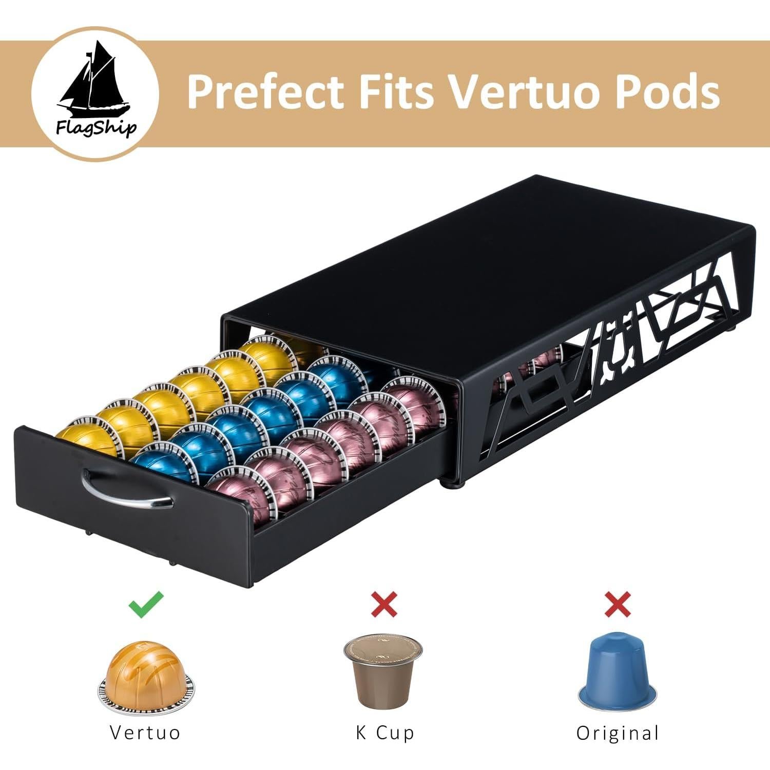 Organizador de Cápsulas de Café FlagShip Metal Negro 30 Cápsulas