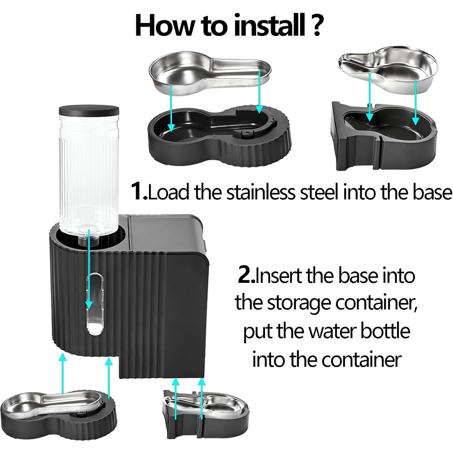 Dispensador Automático de Comida y Agua Leptzoa 3.8L 2 en 1